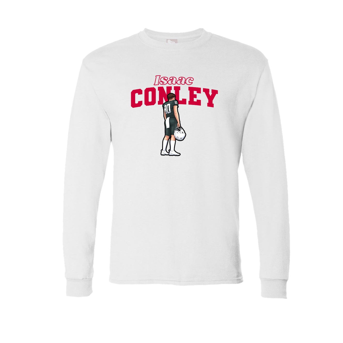 Long Sleeve Tee — Name Arch in White