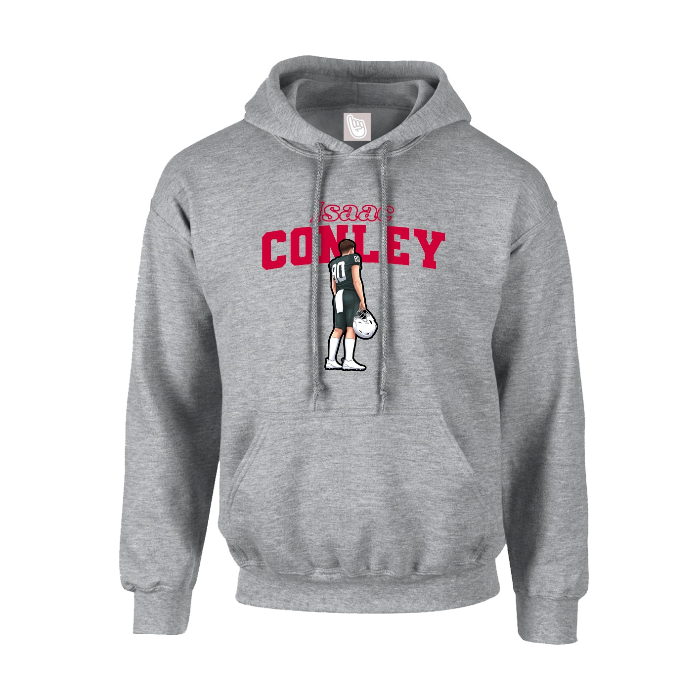 Hoodie — Name Arch in Grey