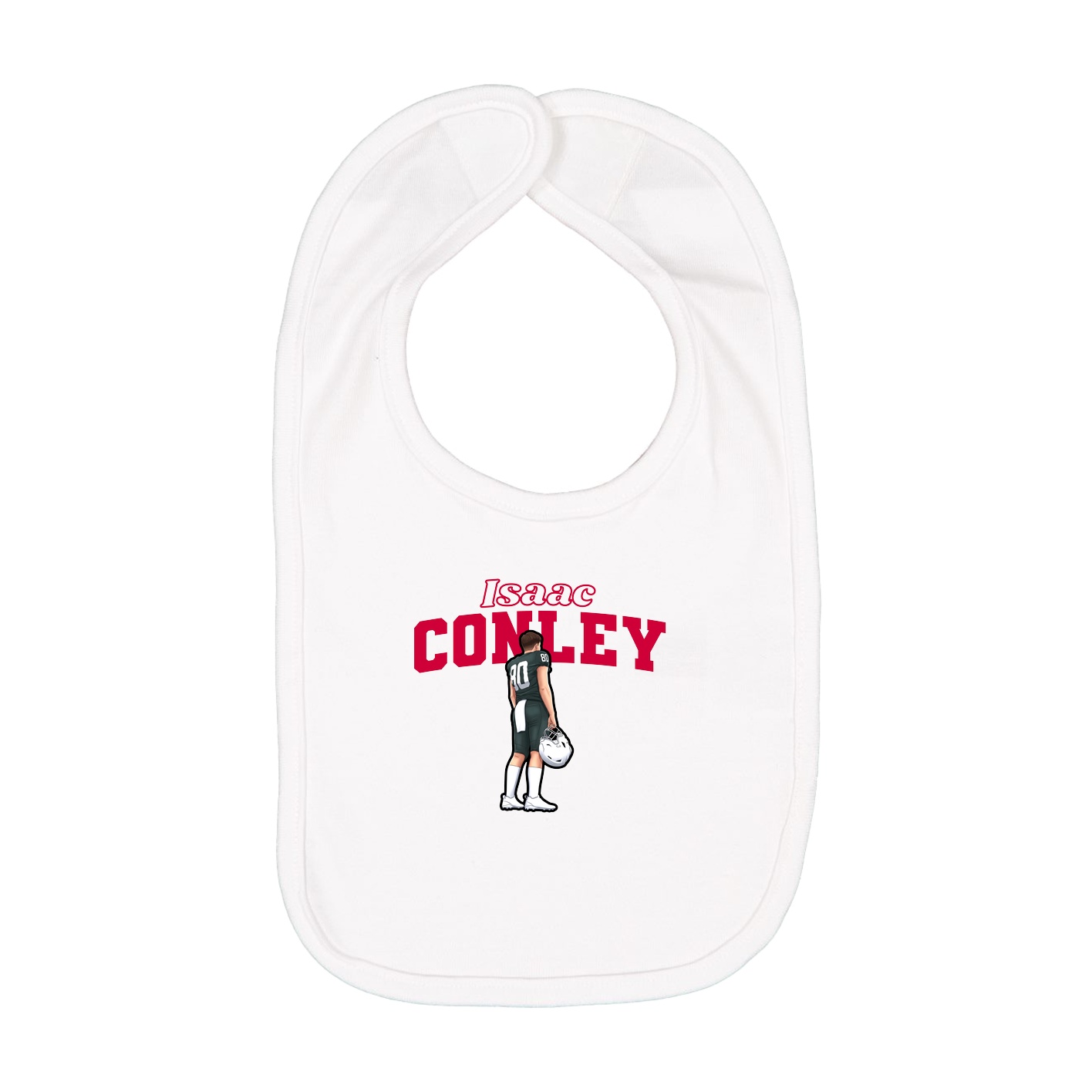 Infant Bib — Name Arch in White