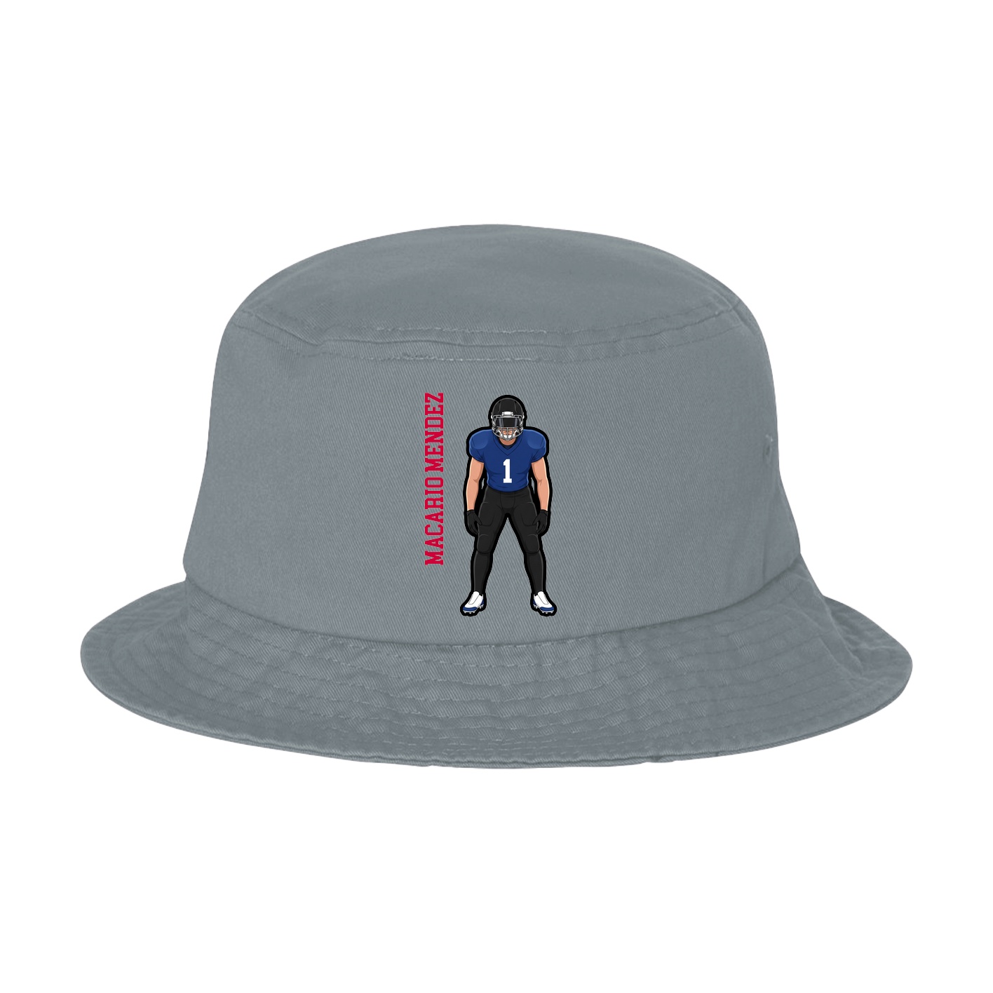 Bucket Cap — Name Vertical in Grey