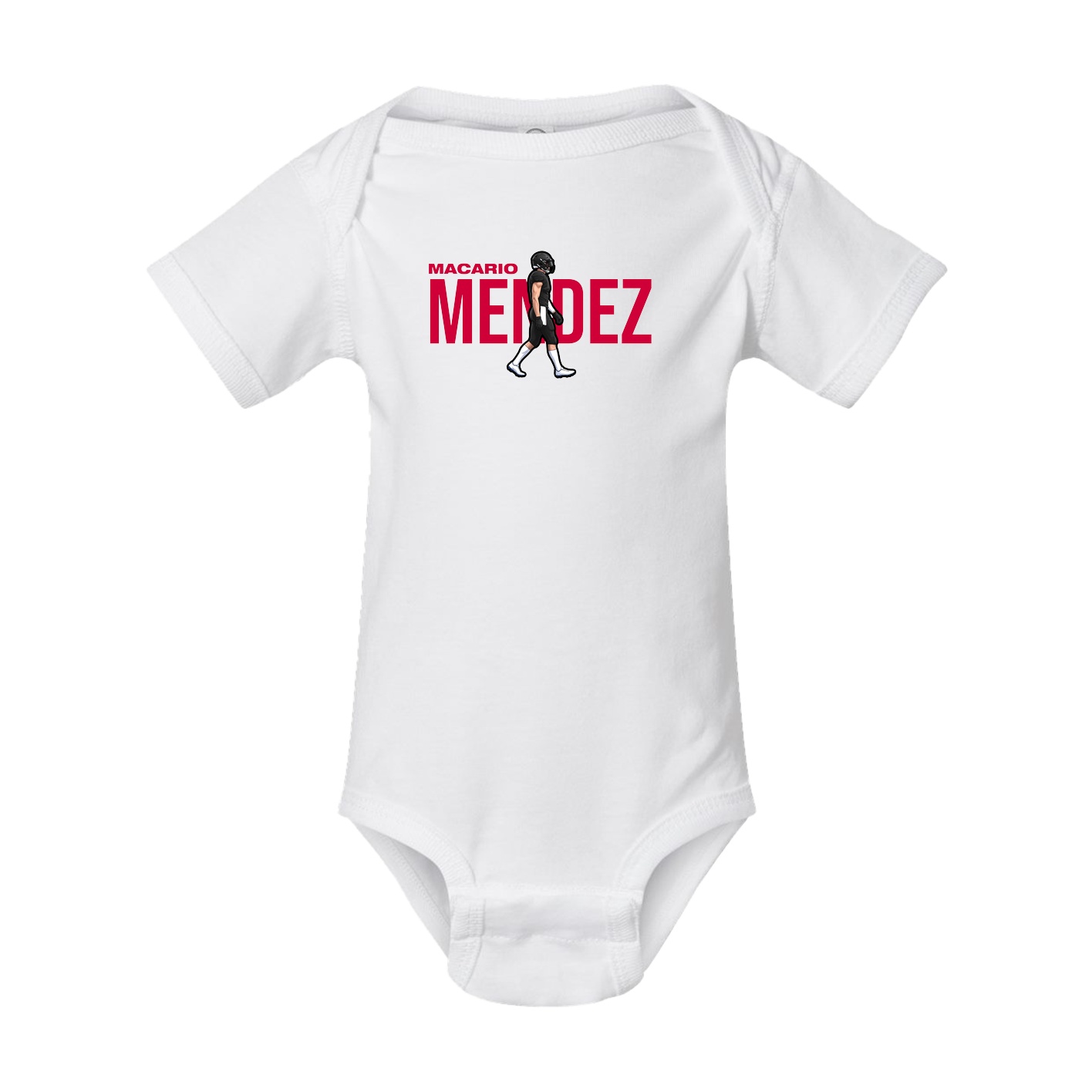 Baby Onesie — Player Name in White