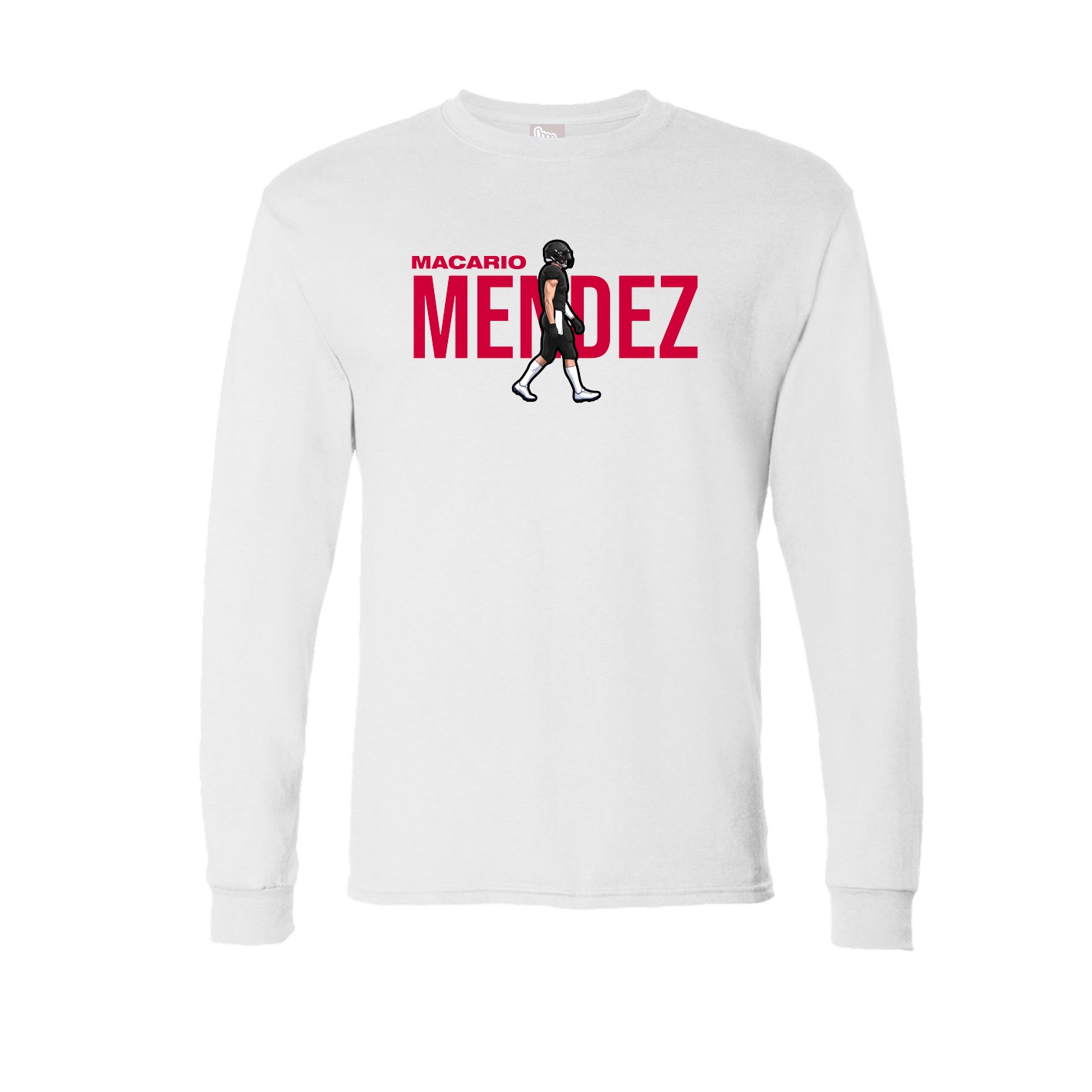 Long Sleeve Tee — Player Name in White