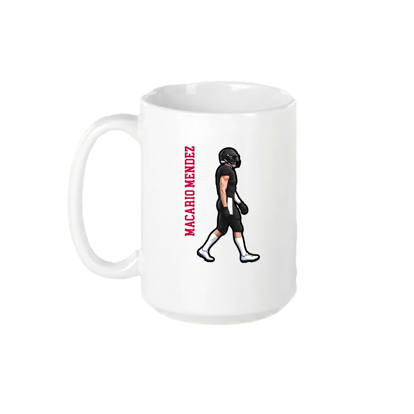 15oz Coffee Mug — Name Vertical in White