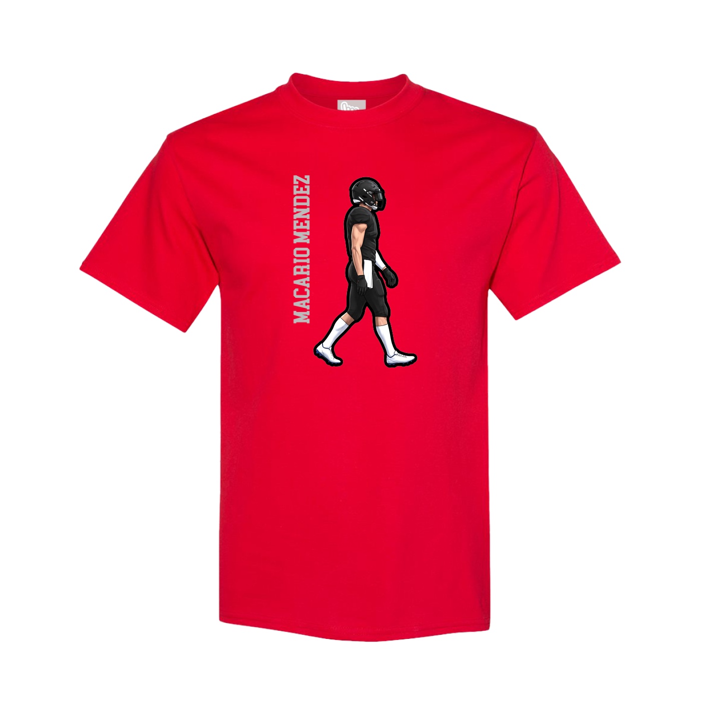 Tee — Name Vertical in Red