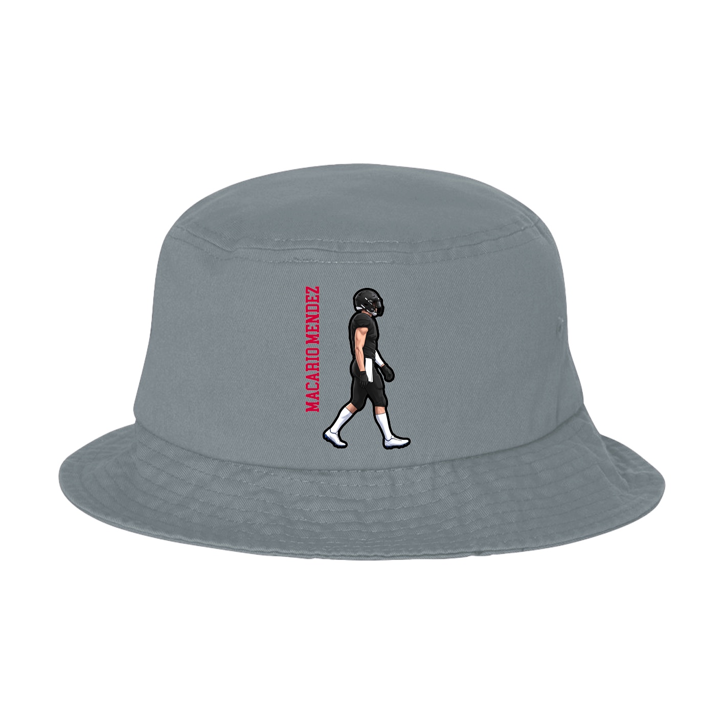 Bucket Cap — Name Vertical in Grey