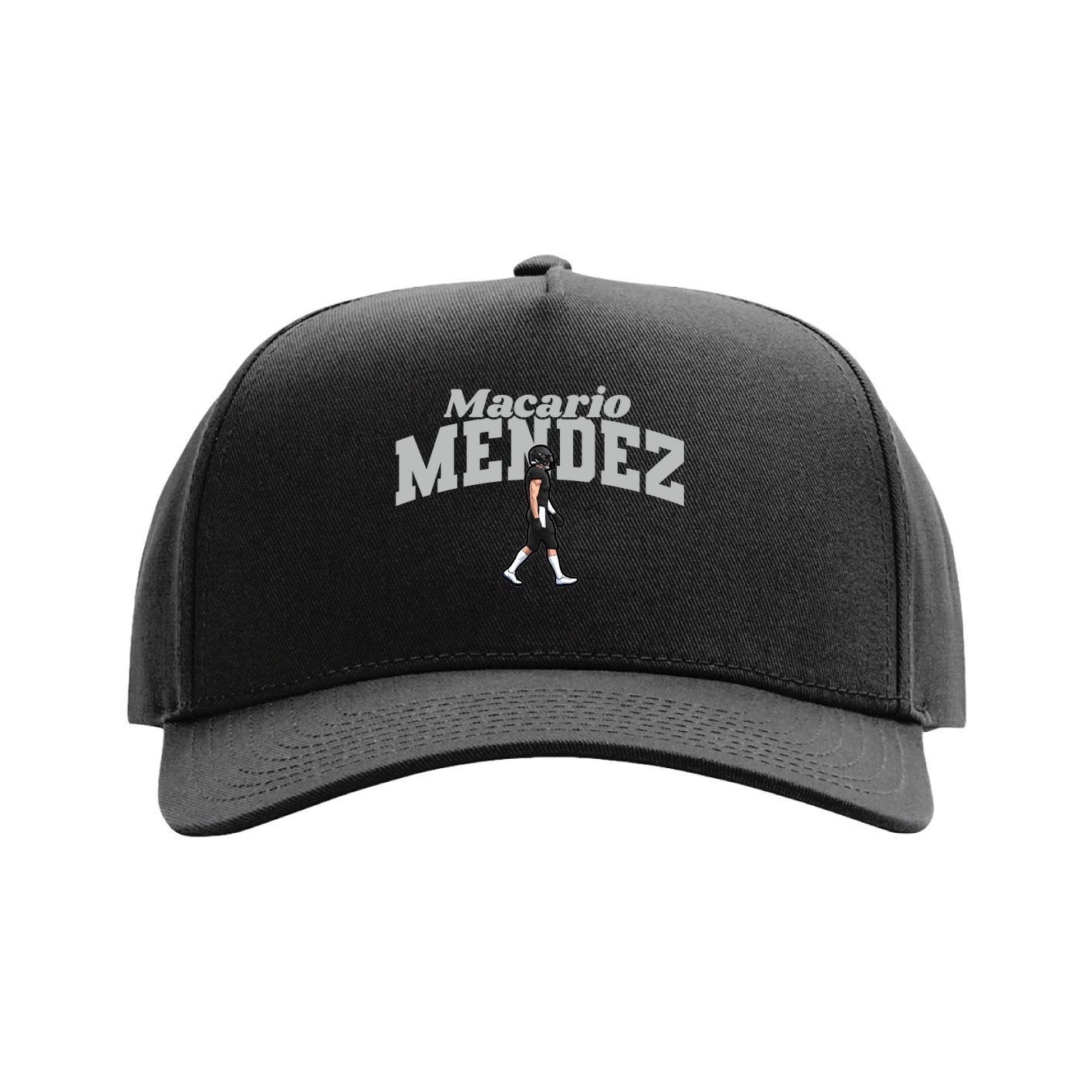 Full Fabric Five-Panel Champ Cap — Signature Arch in Black