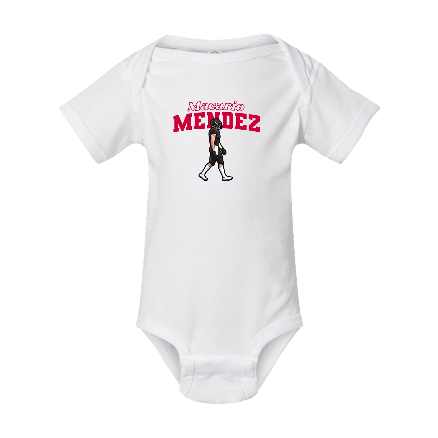 Baby Onesie — Name Arch in White