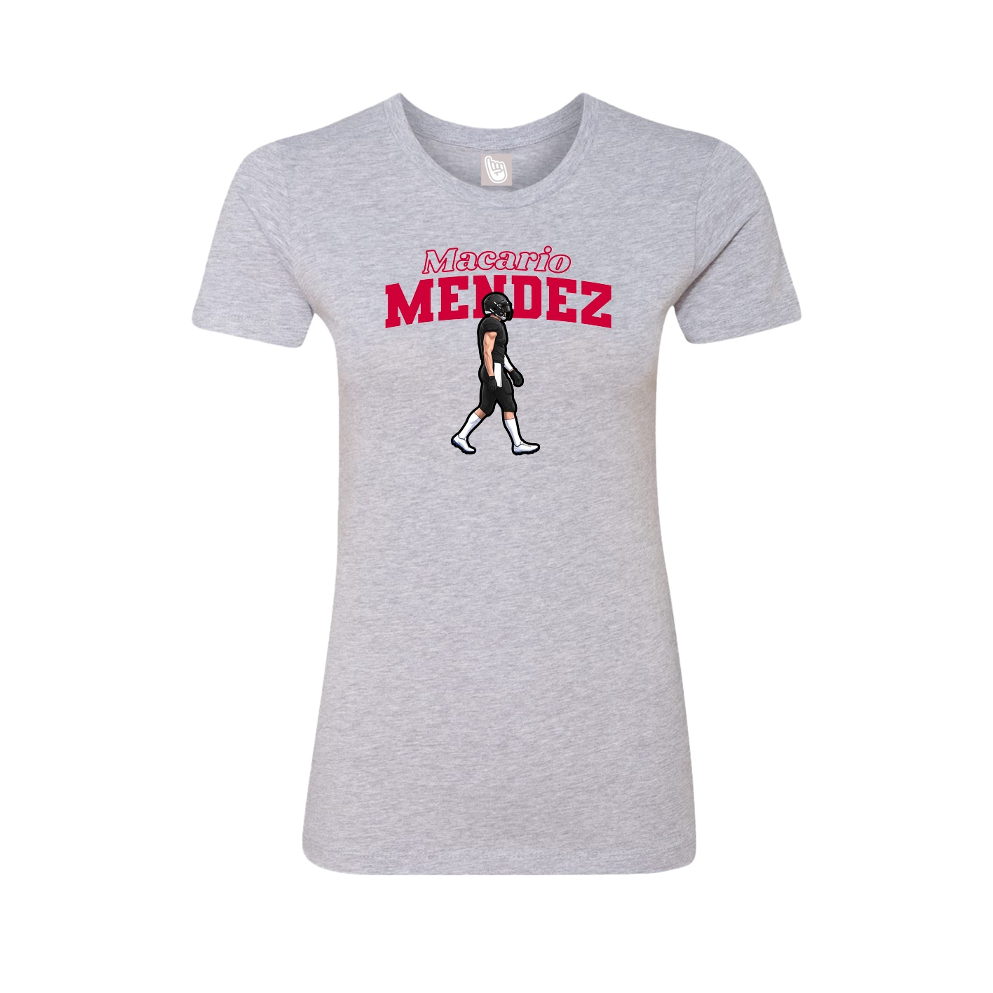 Womens Tee — Name Arch in Grey