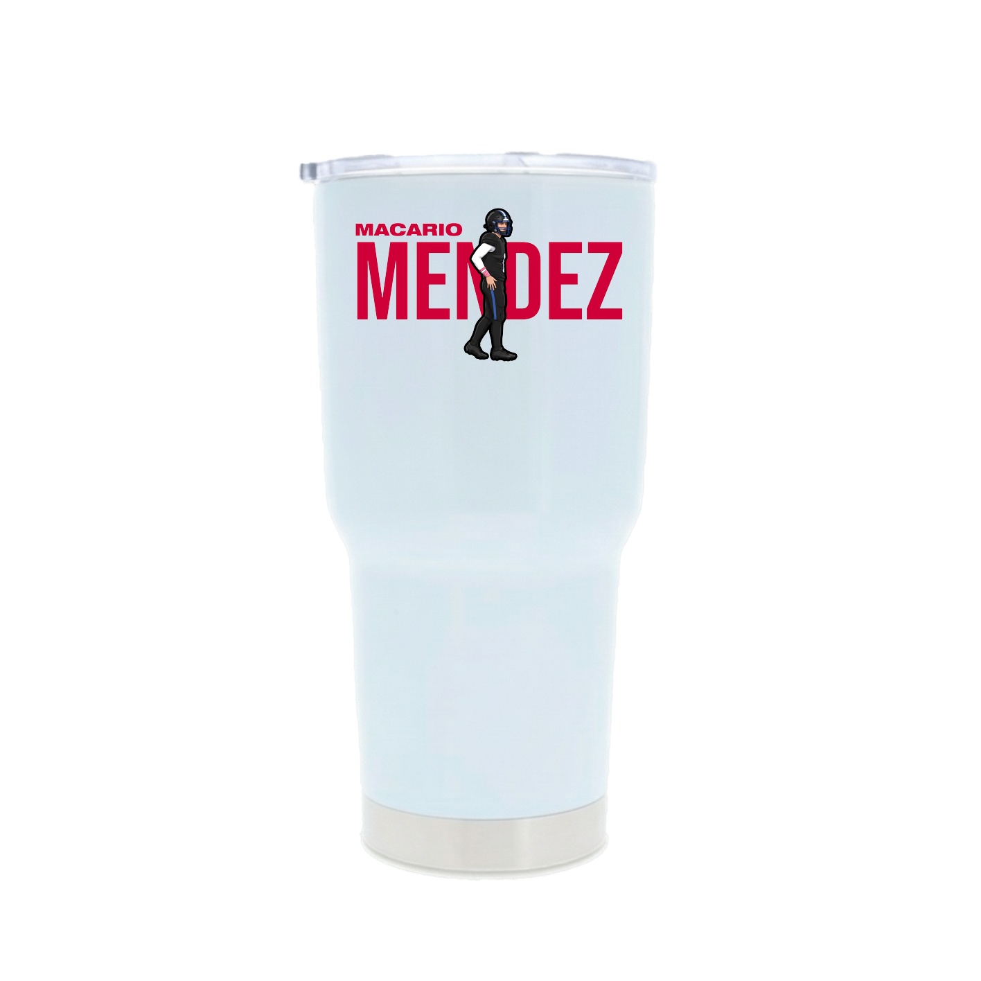 30oz Stainless Steel Tumbler — Player Name in White