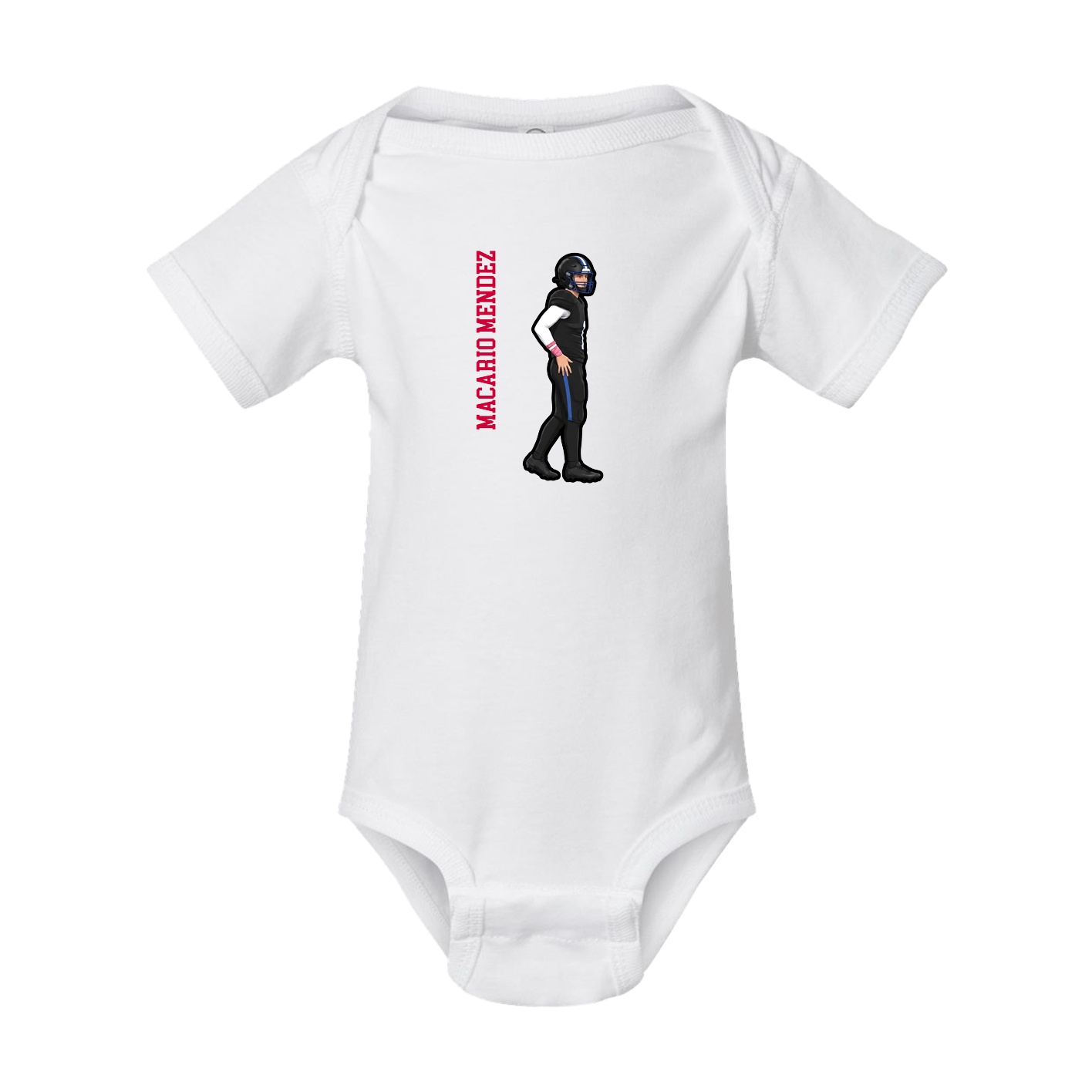 Baby Onesie — Name Vertical in White