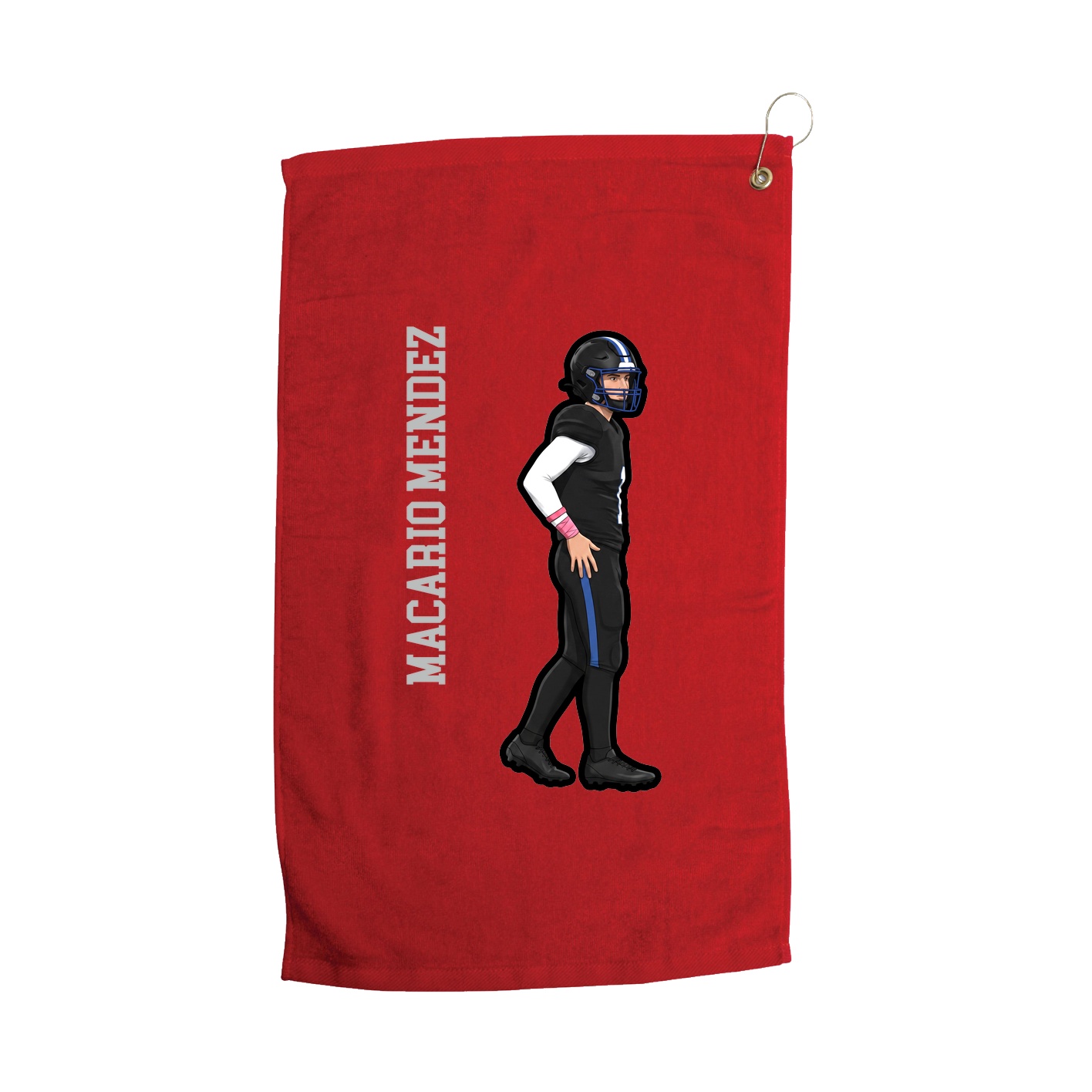 Golf Towel — Name Vertical in Red