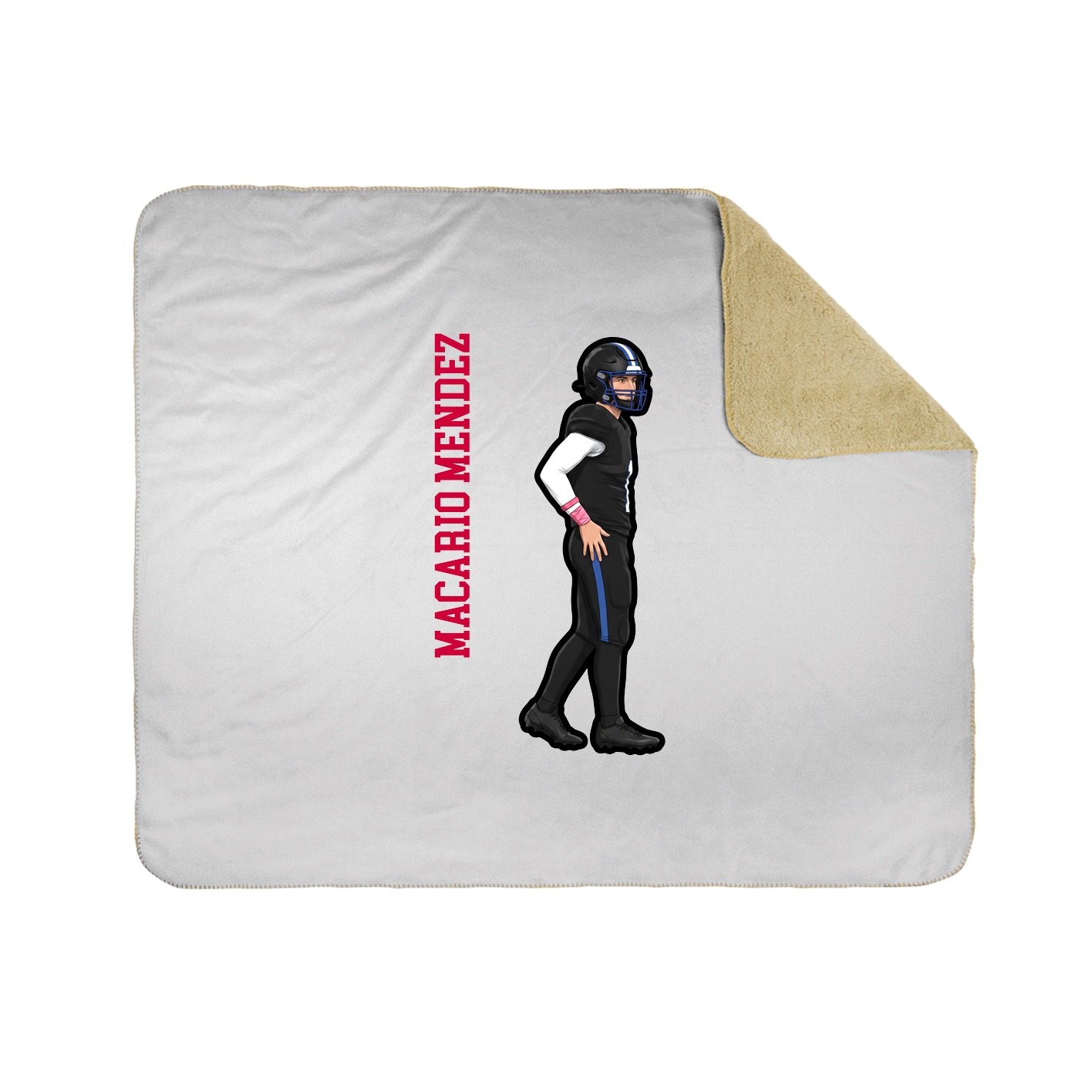 Throw Blanket — Name Vertical in White