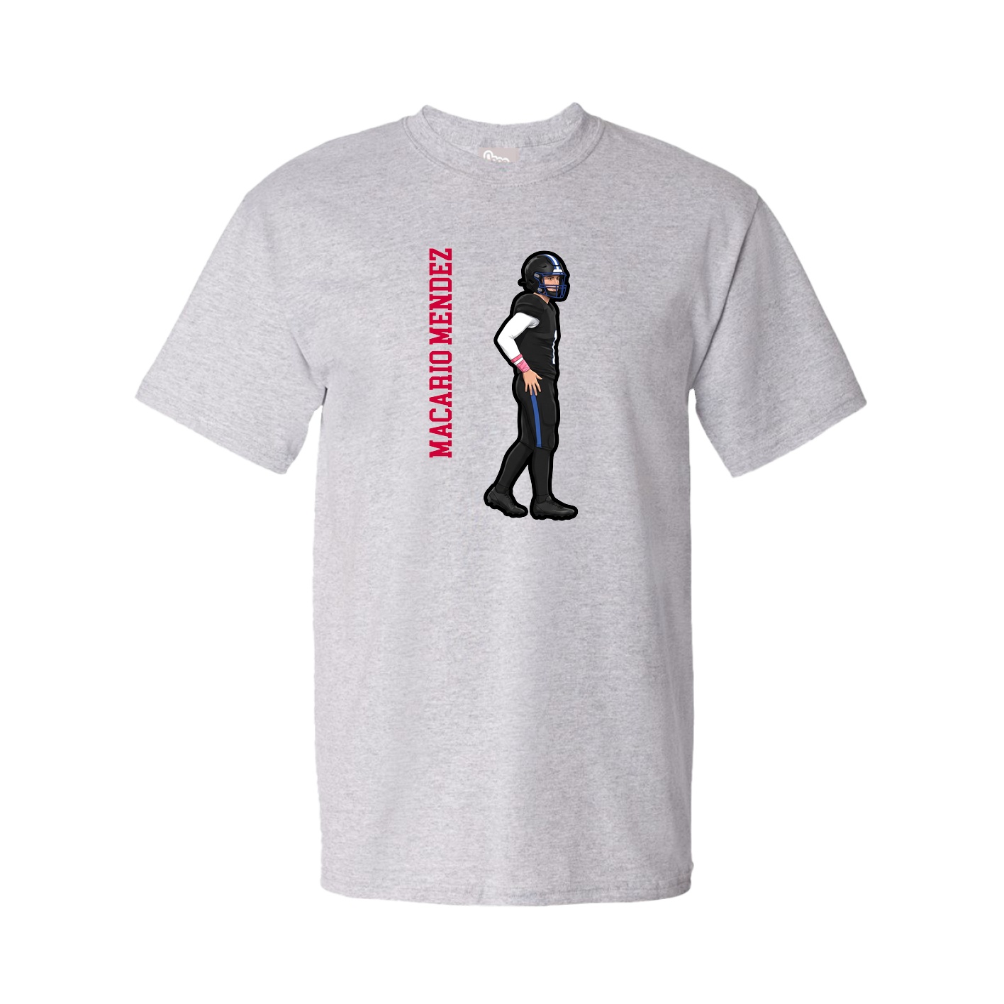 Tee — Name Vertical in Grey