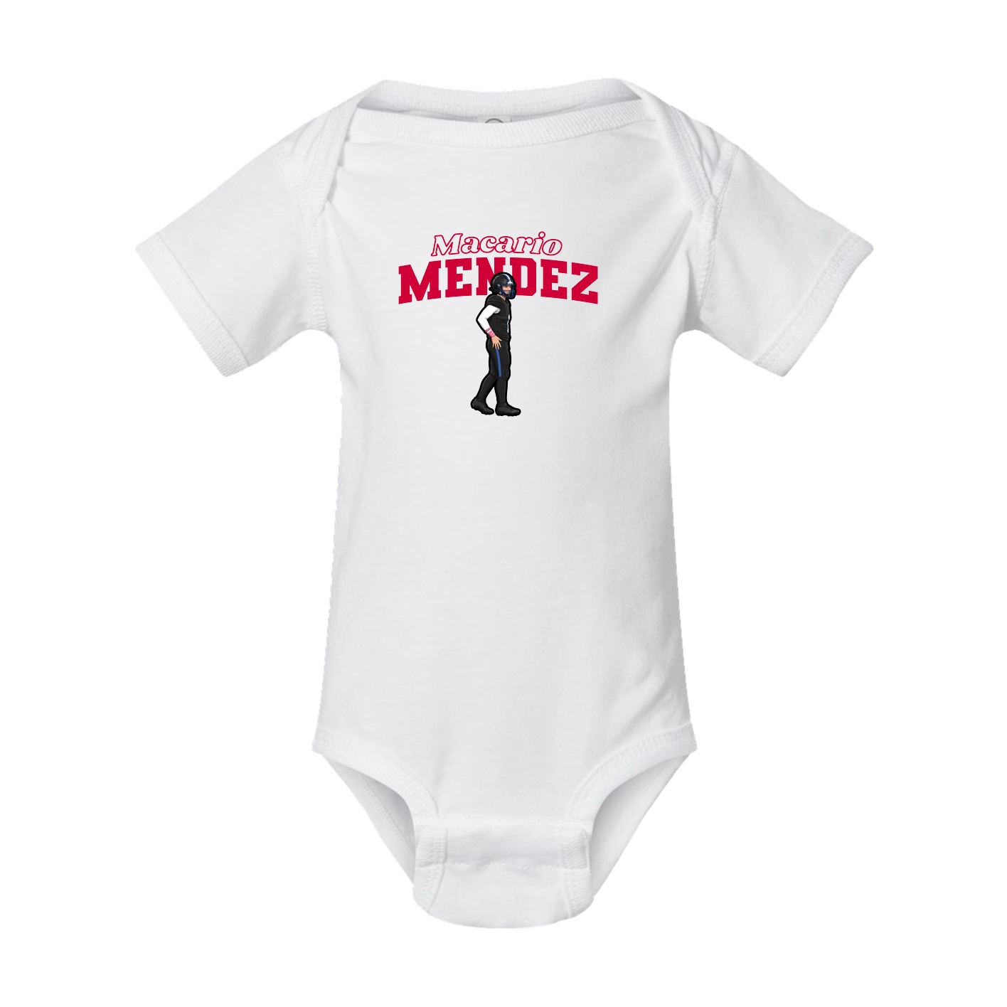 Baby Onesie — Name Arch in White