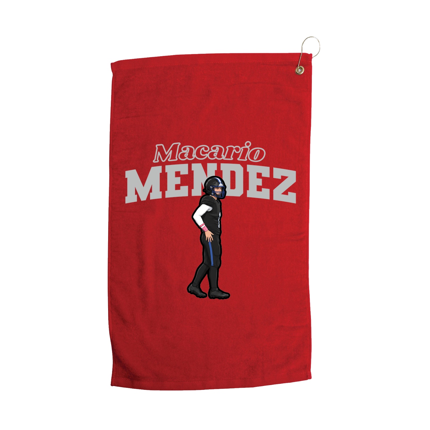 Golf Towel — Name Arch in Red