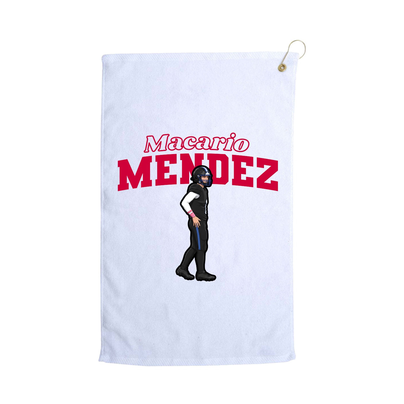 Golf Towel — Name Arch in White