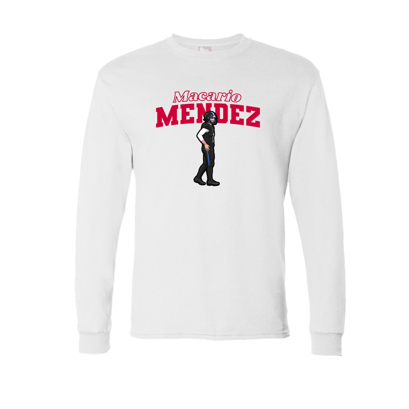 Long Sleeve Tee — Name Arch in White
