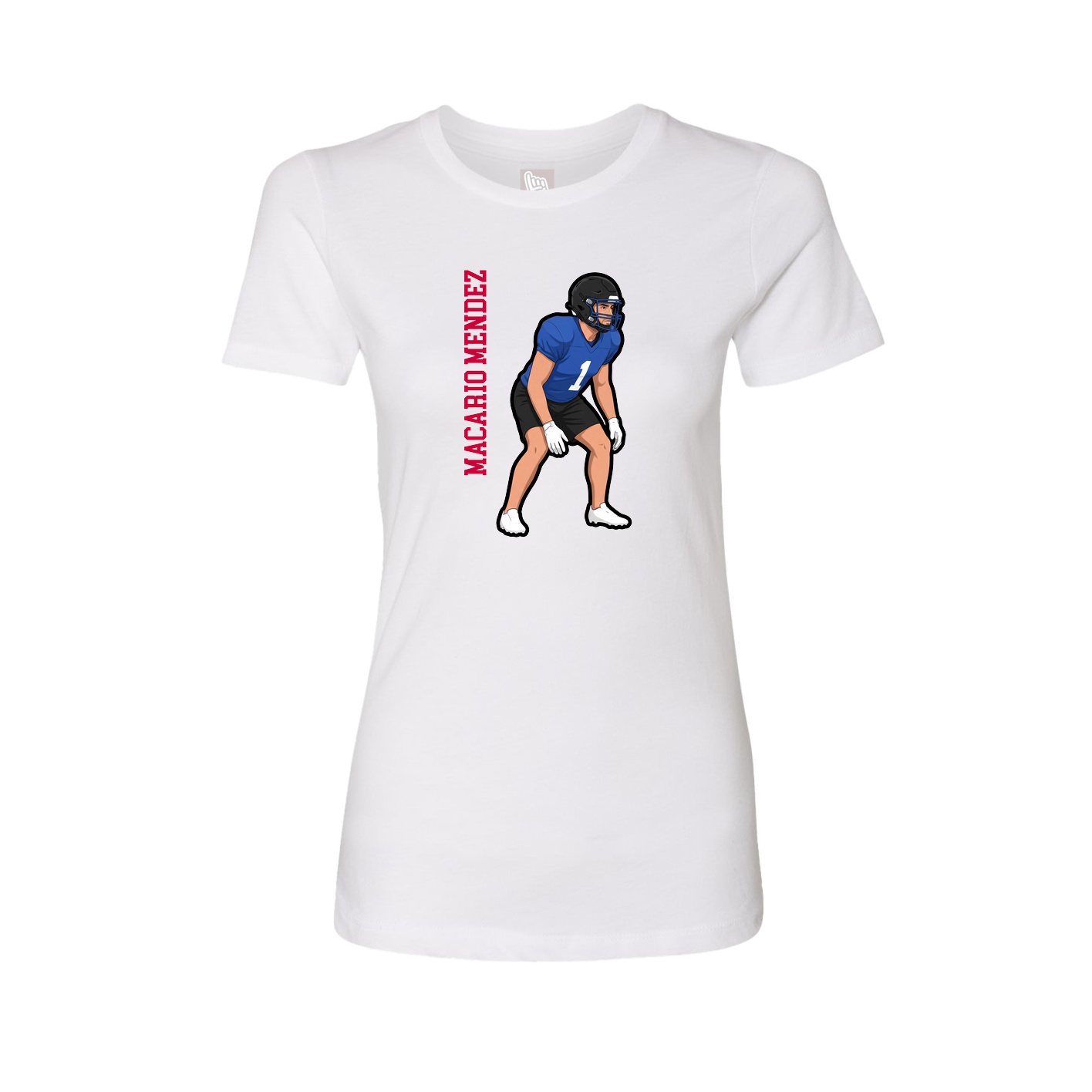 Womens Tee — Name Vertical in White