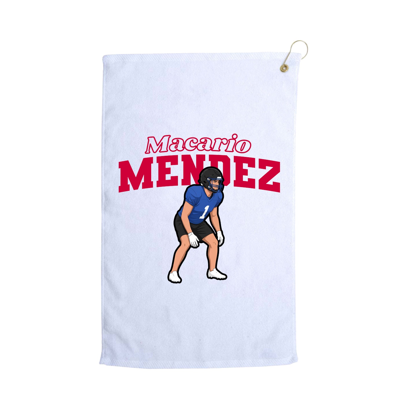 Golf Towel — Name Arch in White