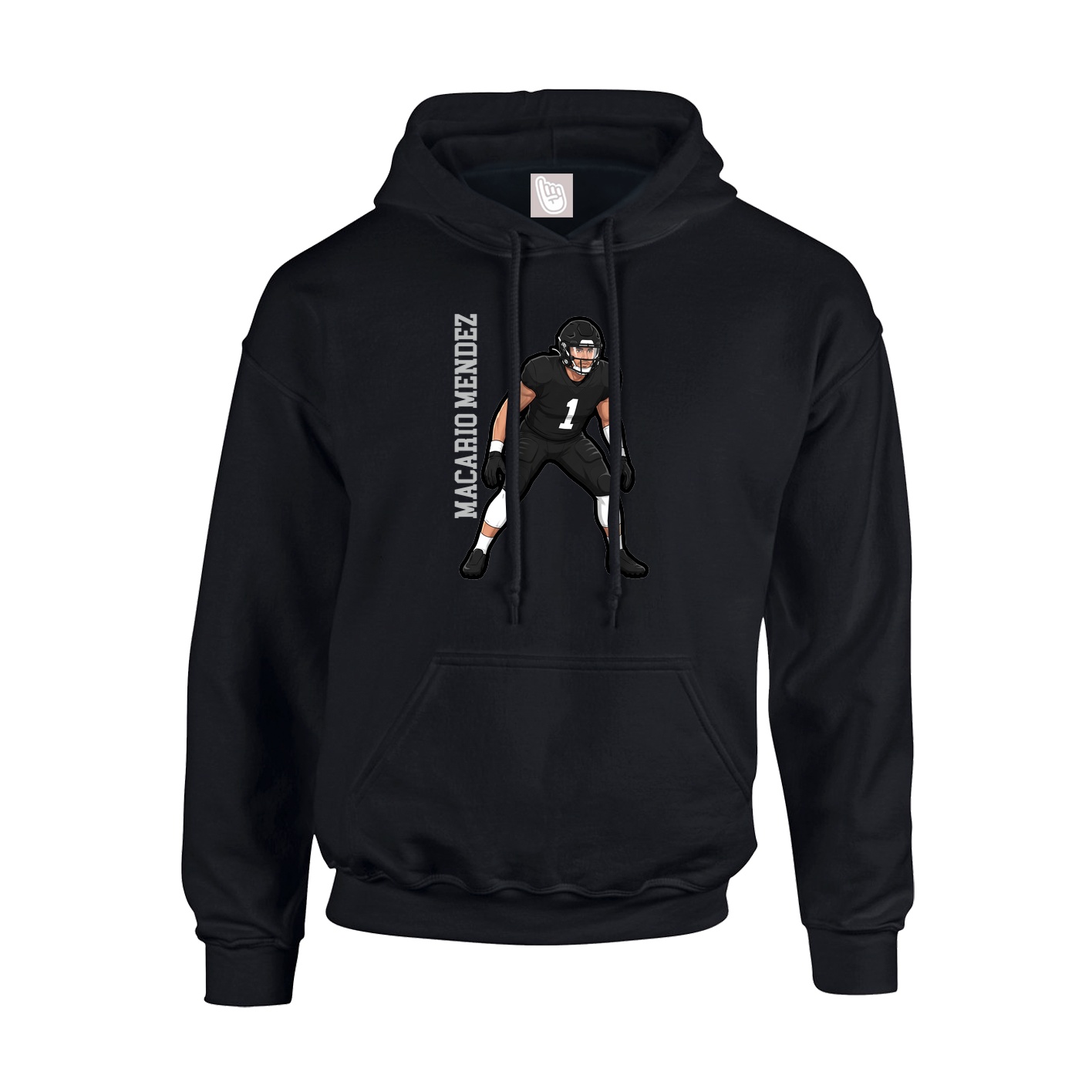 Hoodie — Name Vertical in Black