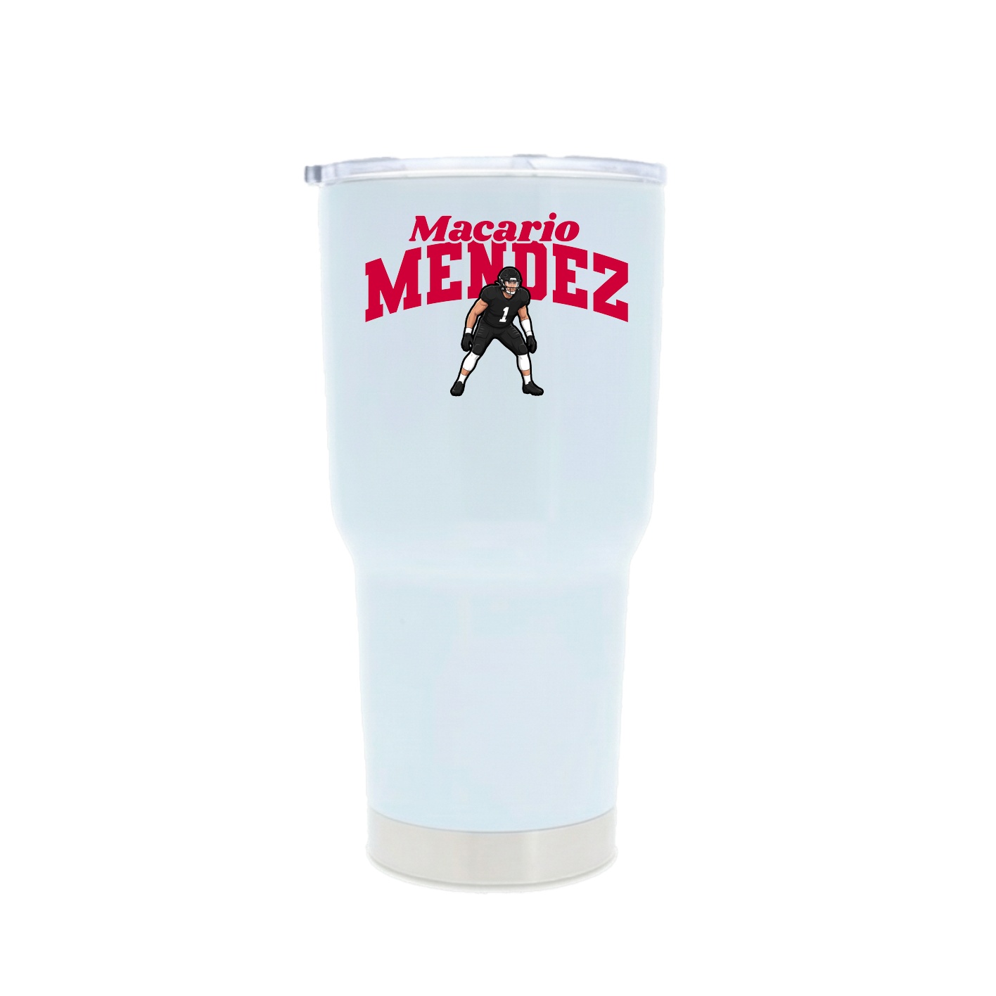 30oz Stainless Steel Tumbler — Signature Arch in White