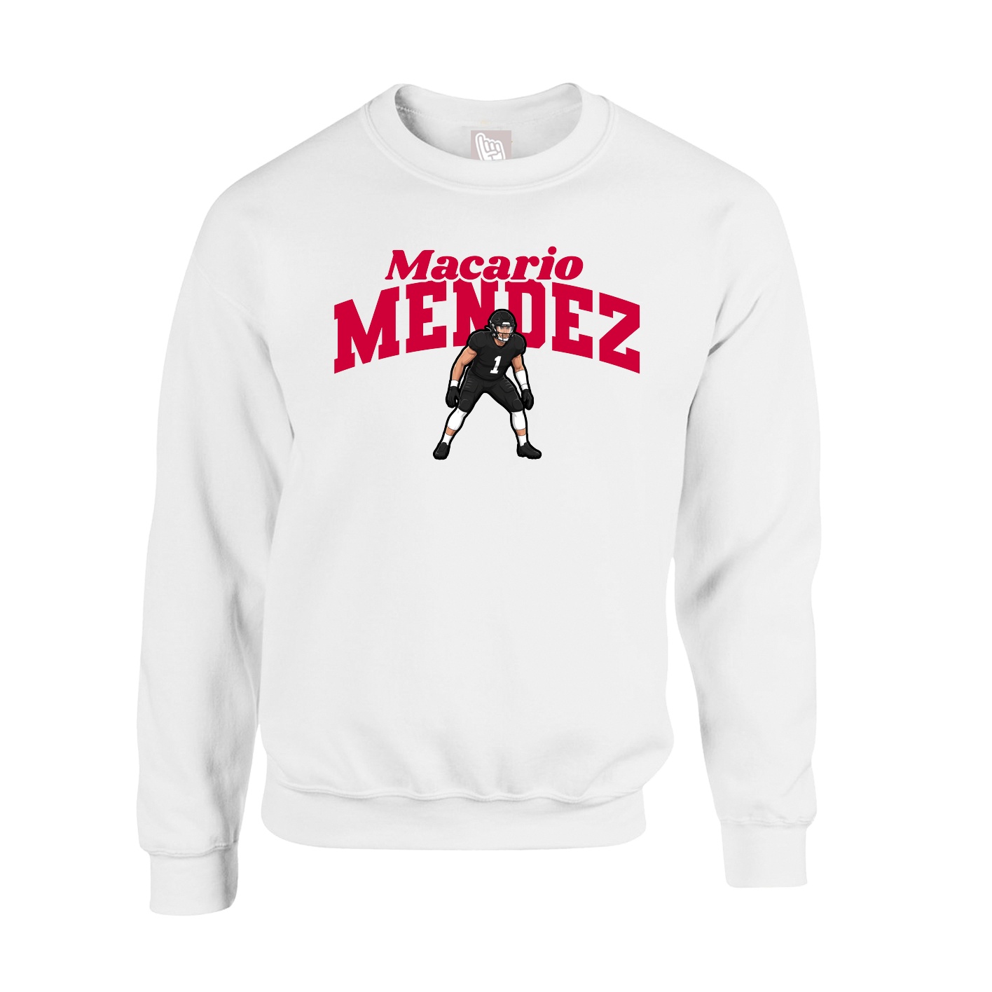 Fleece Crew — Signature Arch in White