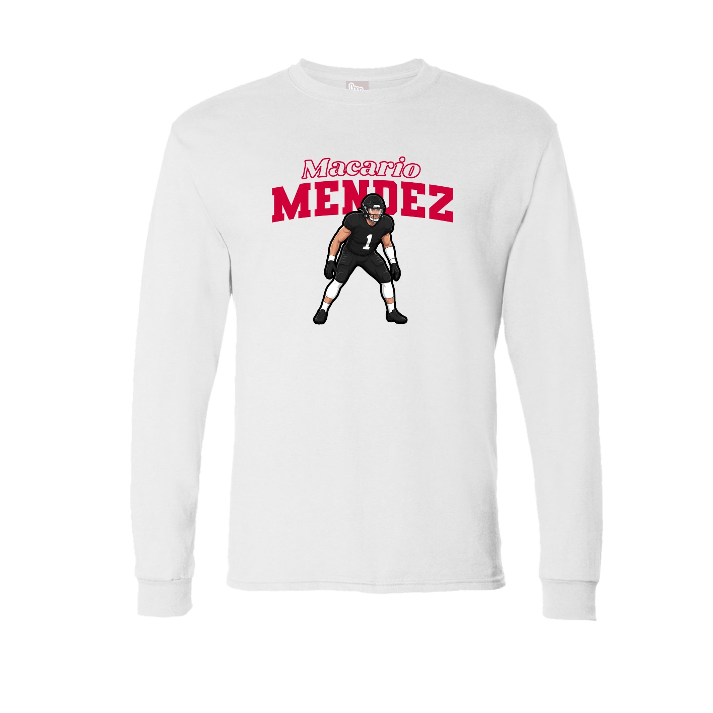Long Sleeve Tee — Name Arch in White