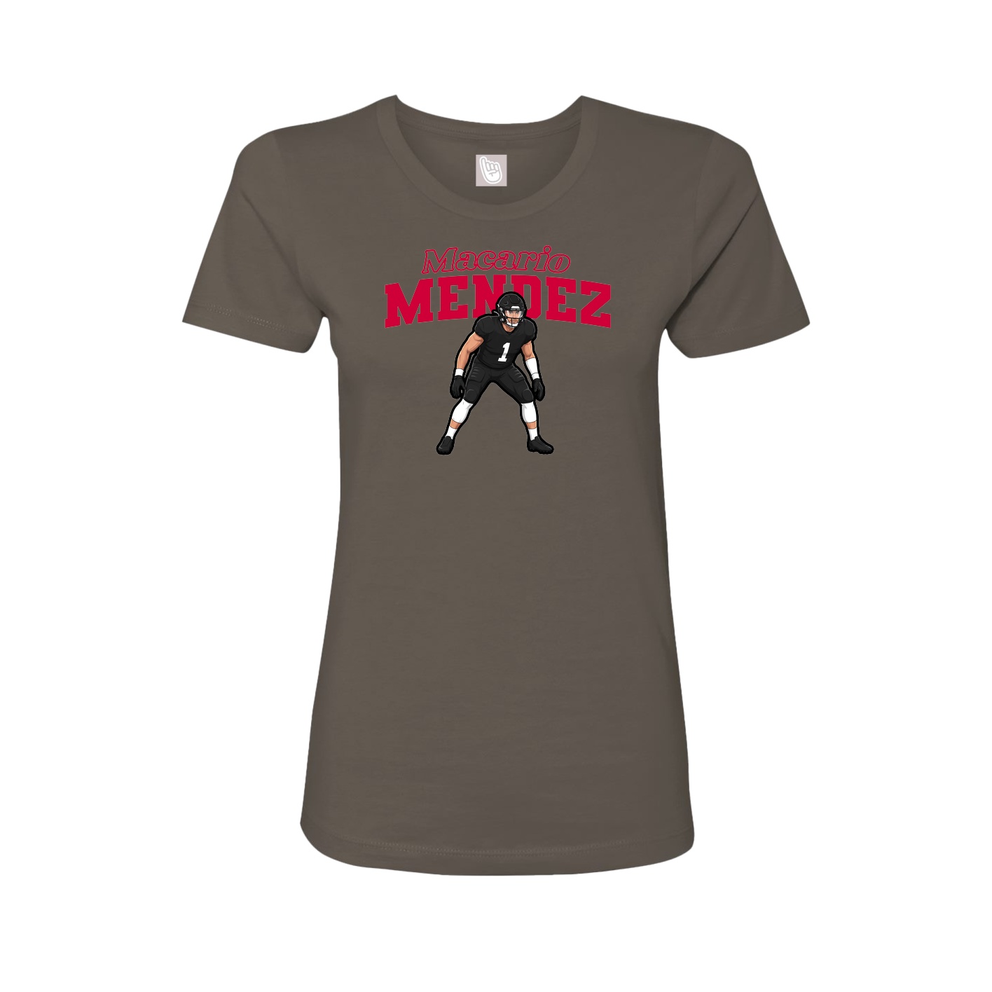 Womens Tee — Name Arch in Grey