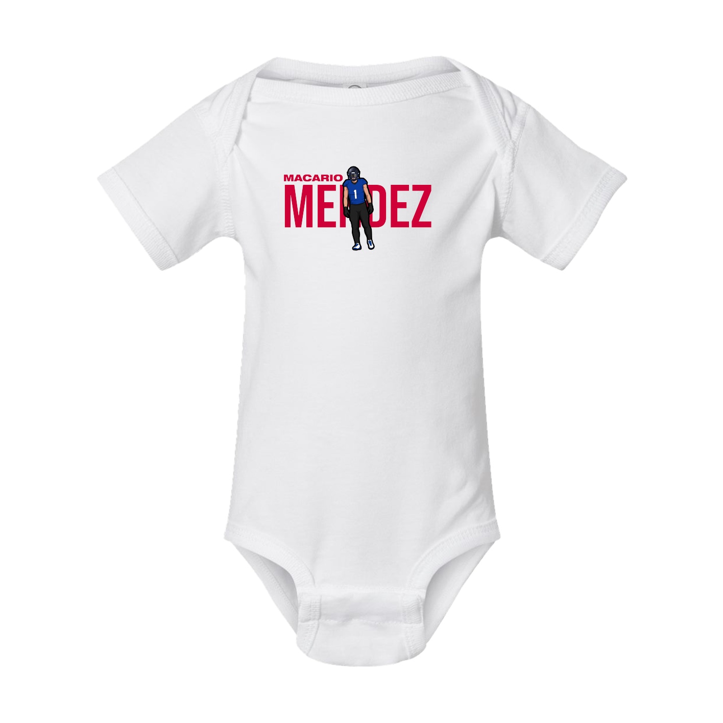 Baby Onesie — Player Name in White