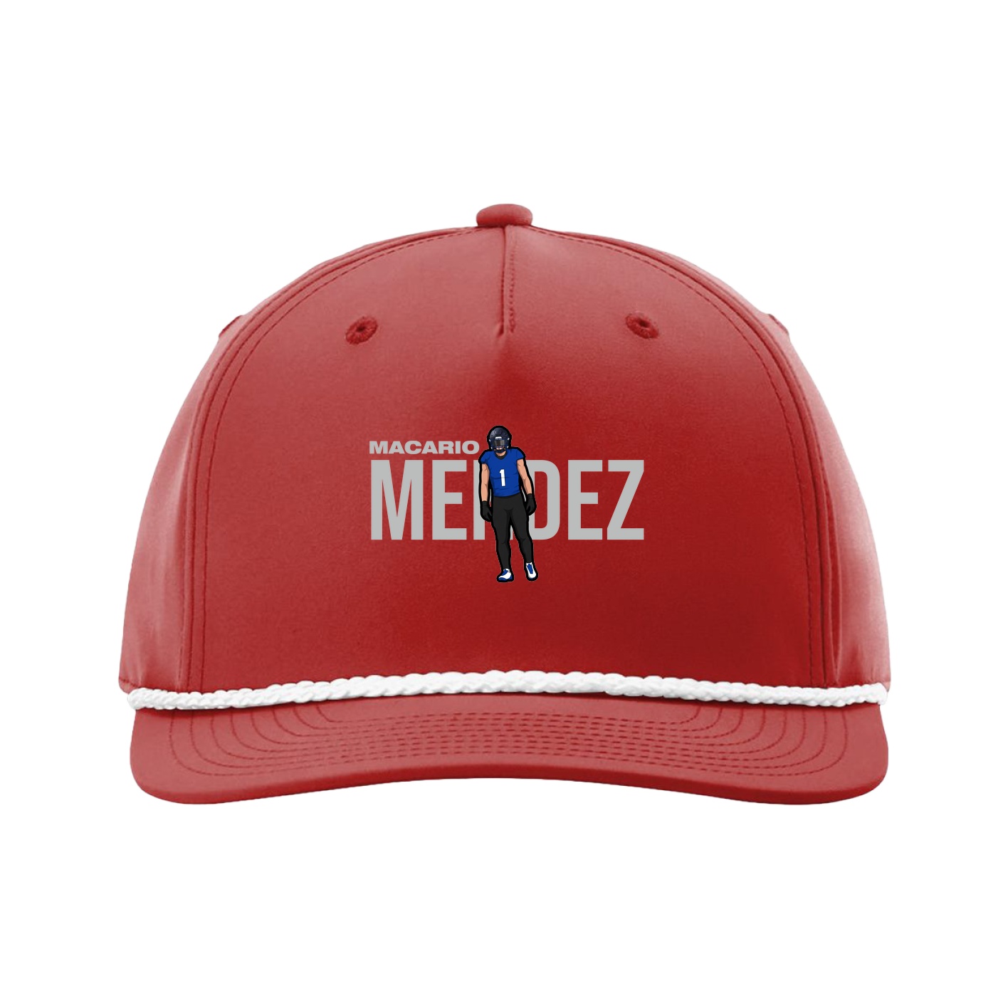 Five-Panel Classic Rope Cap — Player Name in Red