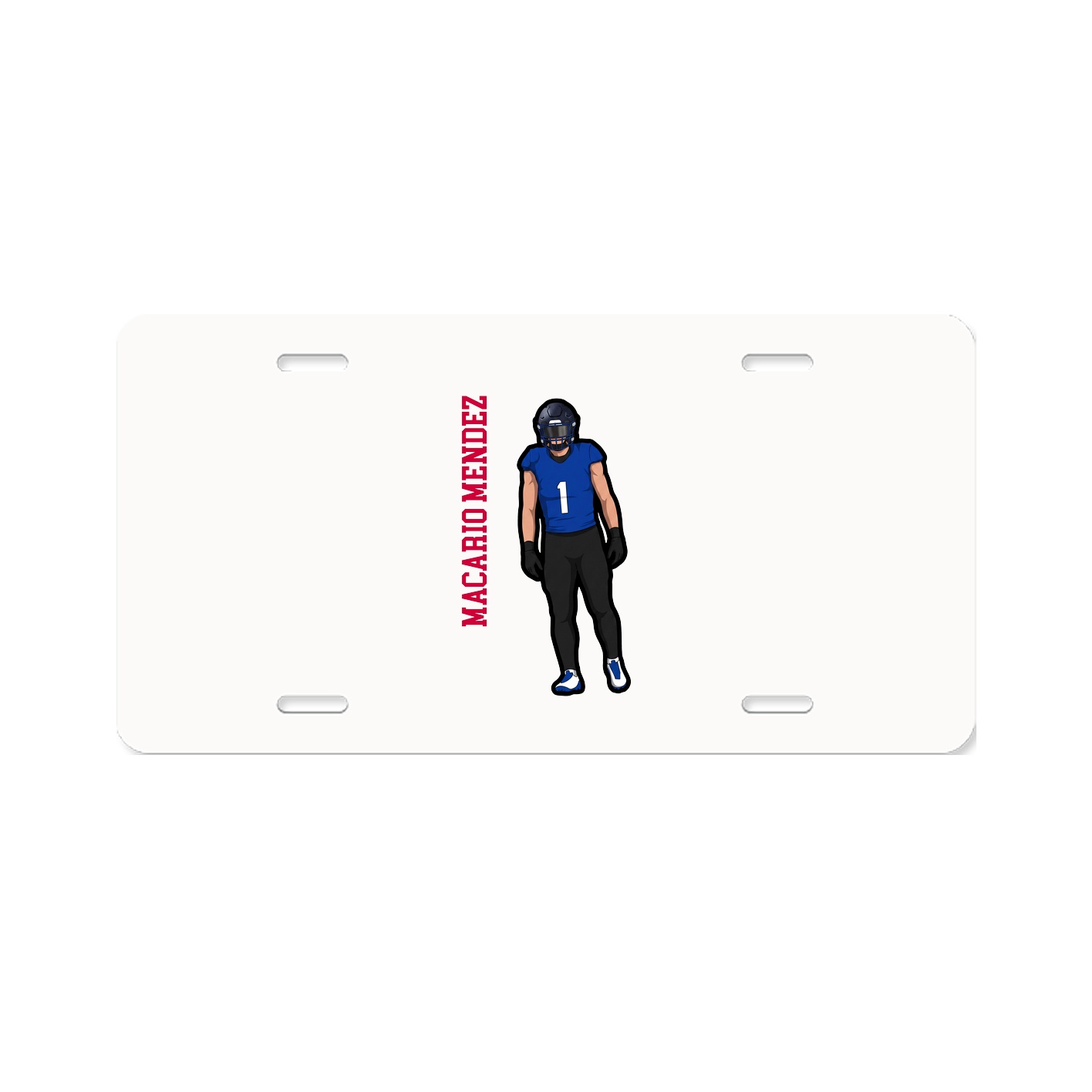 License Plate — Name Vertical in Classic