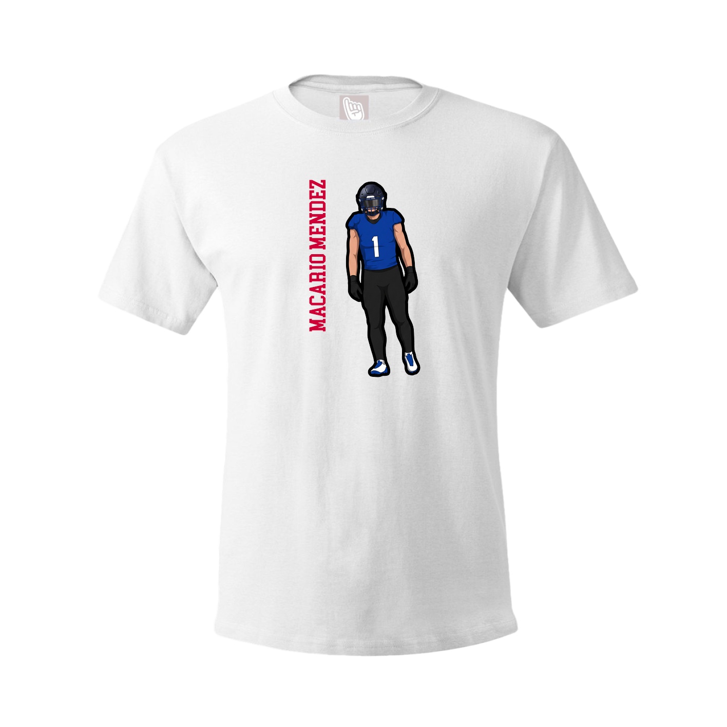 Tee — Name Vertical in White