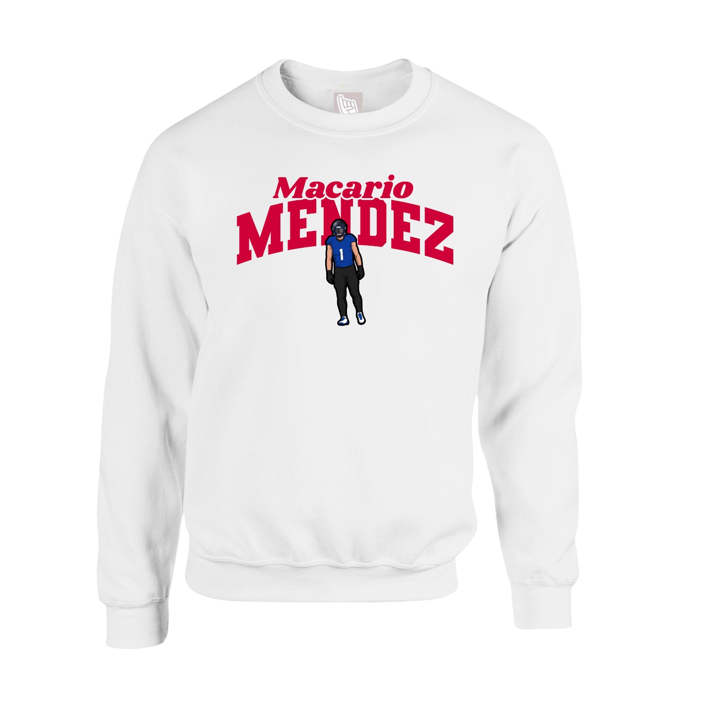 Fleece Crew — Signature Arch in White