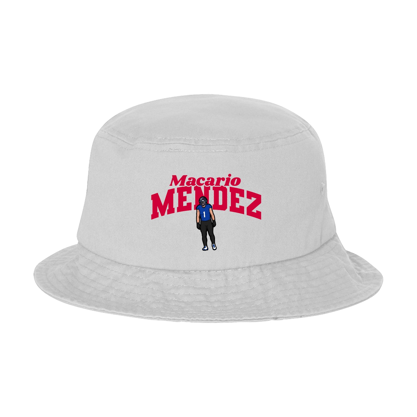 Bucket Cap — Signature Arch in White