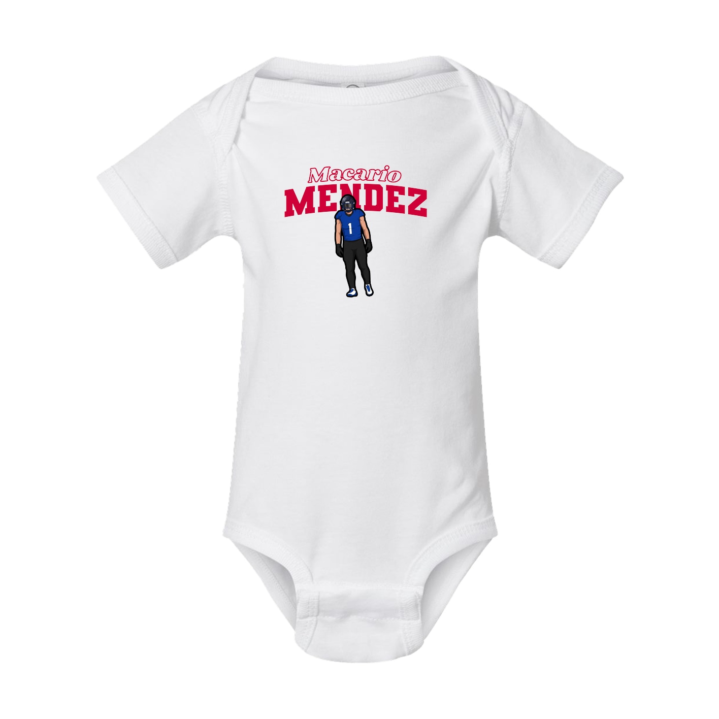 Baby Onesie — Name Arch in White