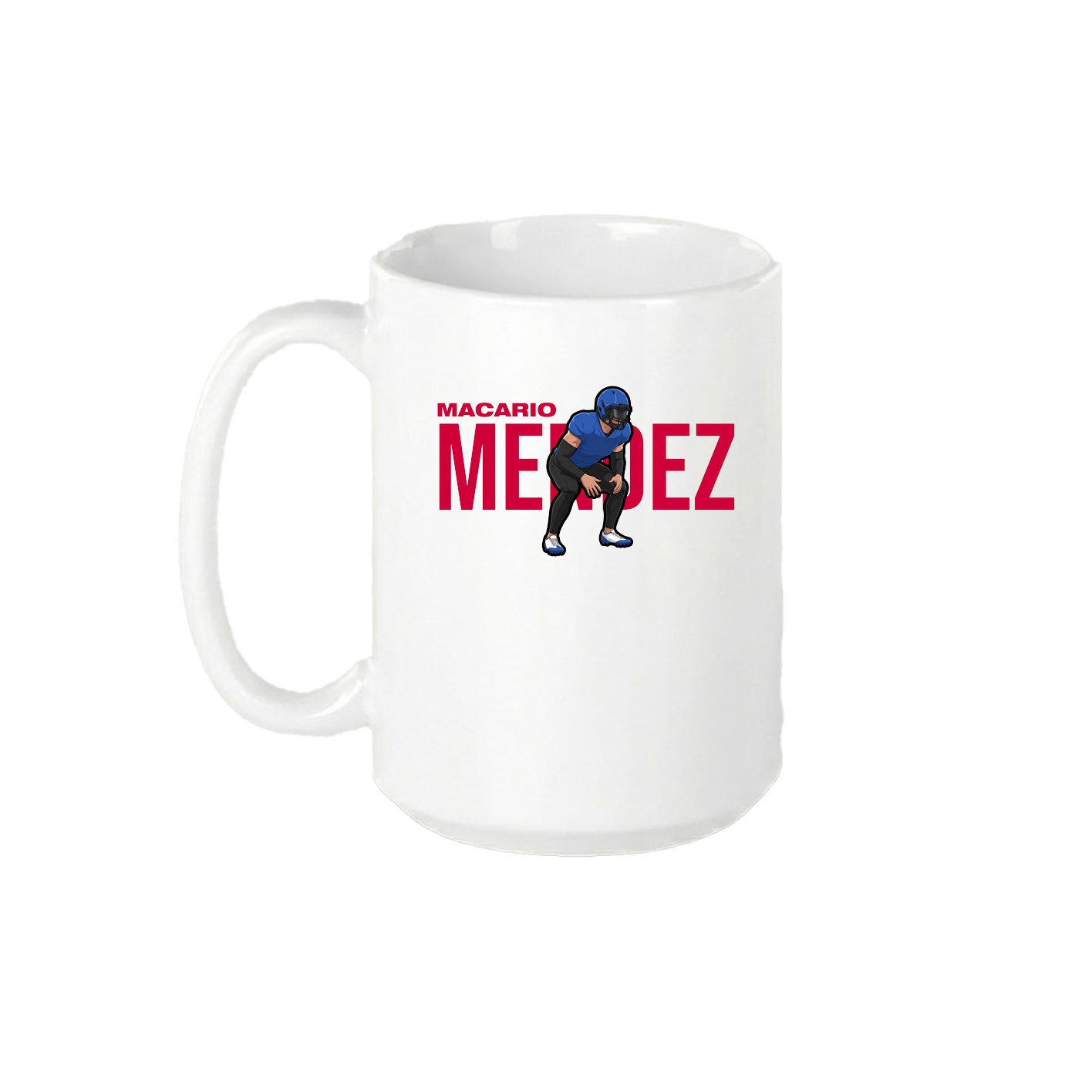 15oz Coffee Mug — Player Name in White