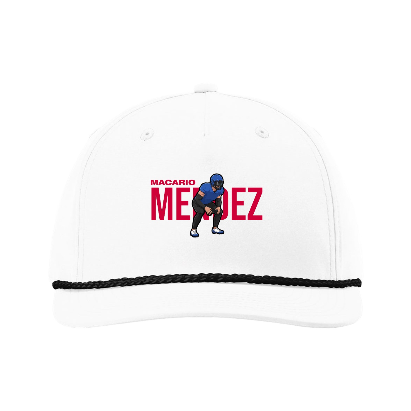 Five-Panel Classic Rope Cap — Player Name in White