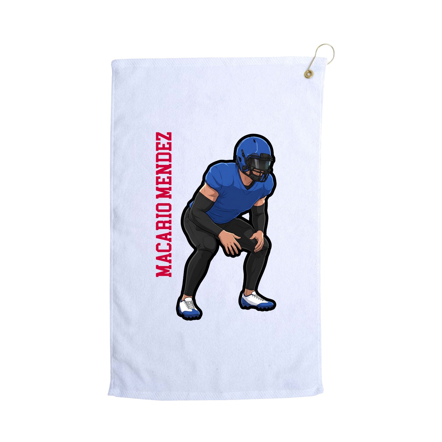 Golf Towel — Name Vertical in White