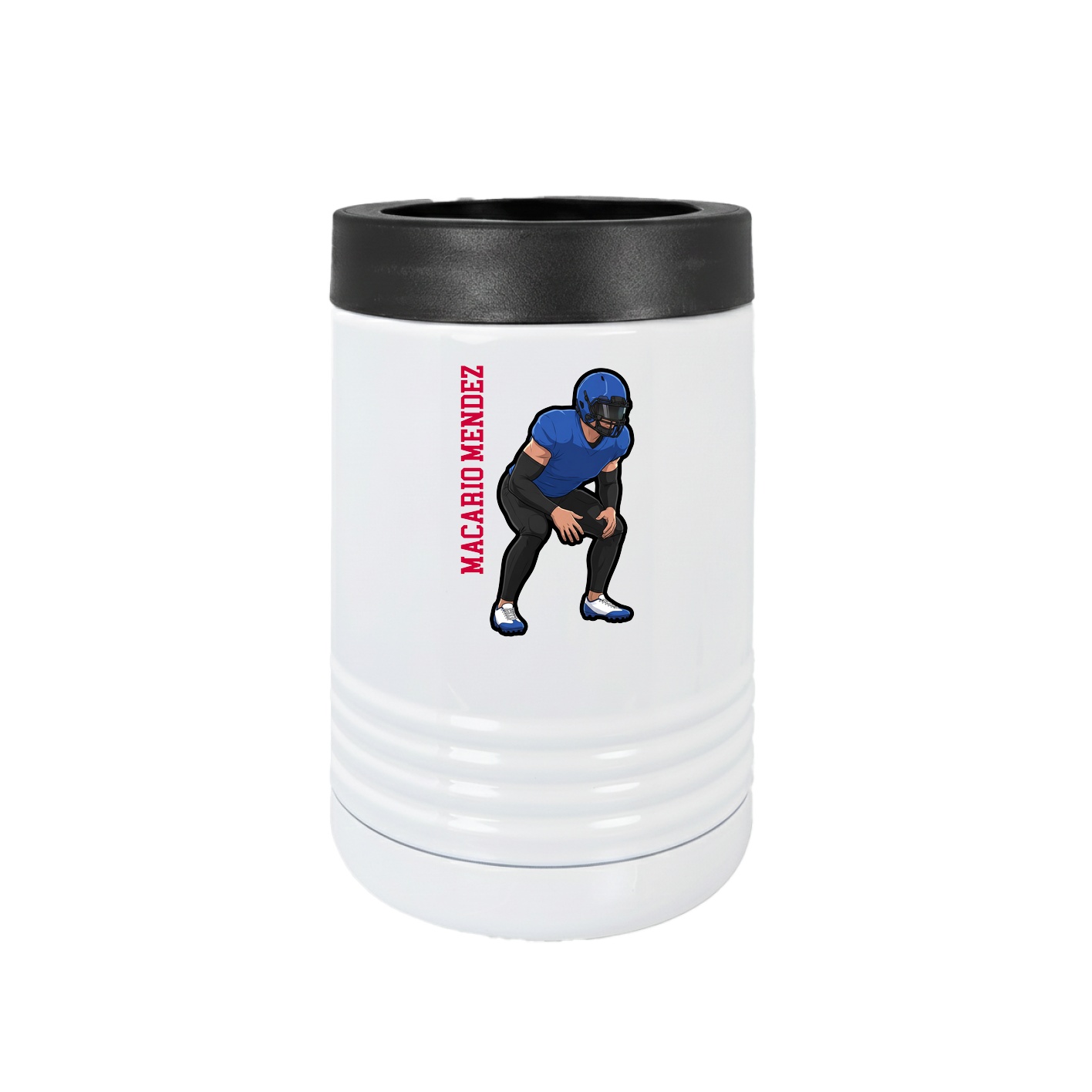 Beverage Holder — Name Vertical in White