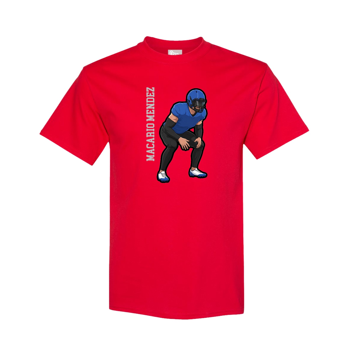 Tee — Name Vertical in Red