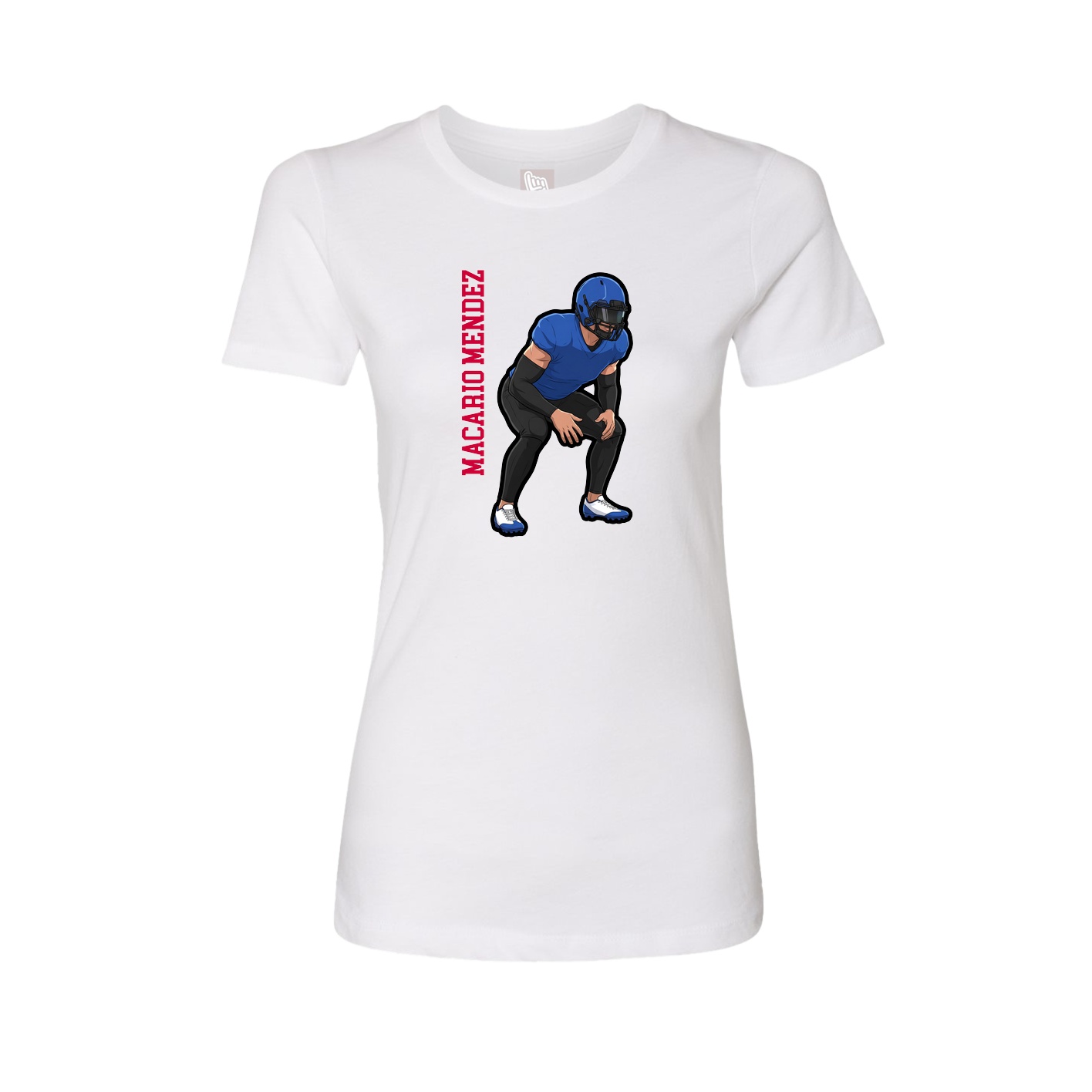 Womens Tee — Name Vertical in White
