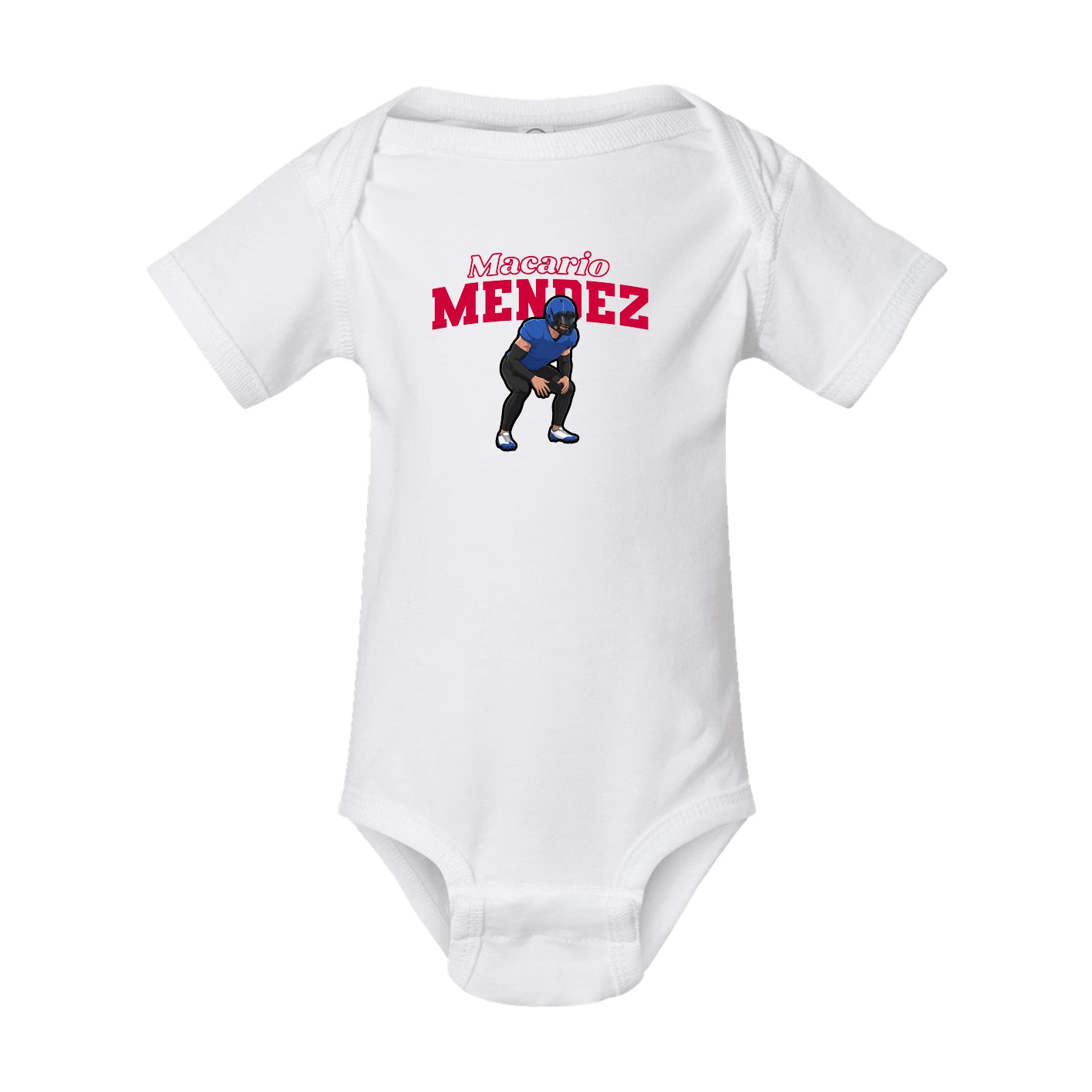 Baby Onesie — Name Arch in White