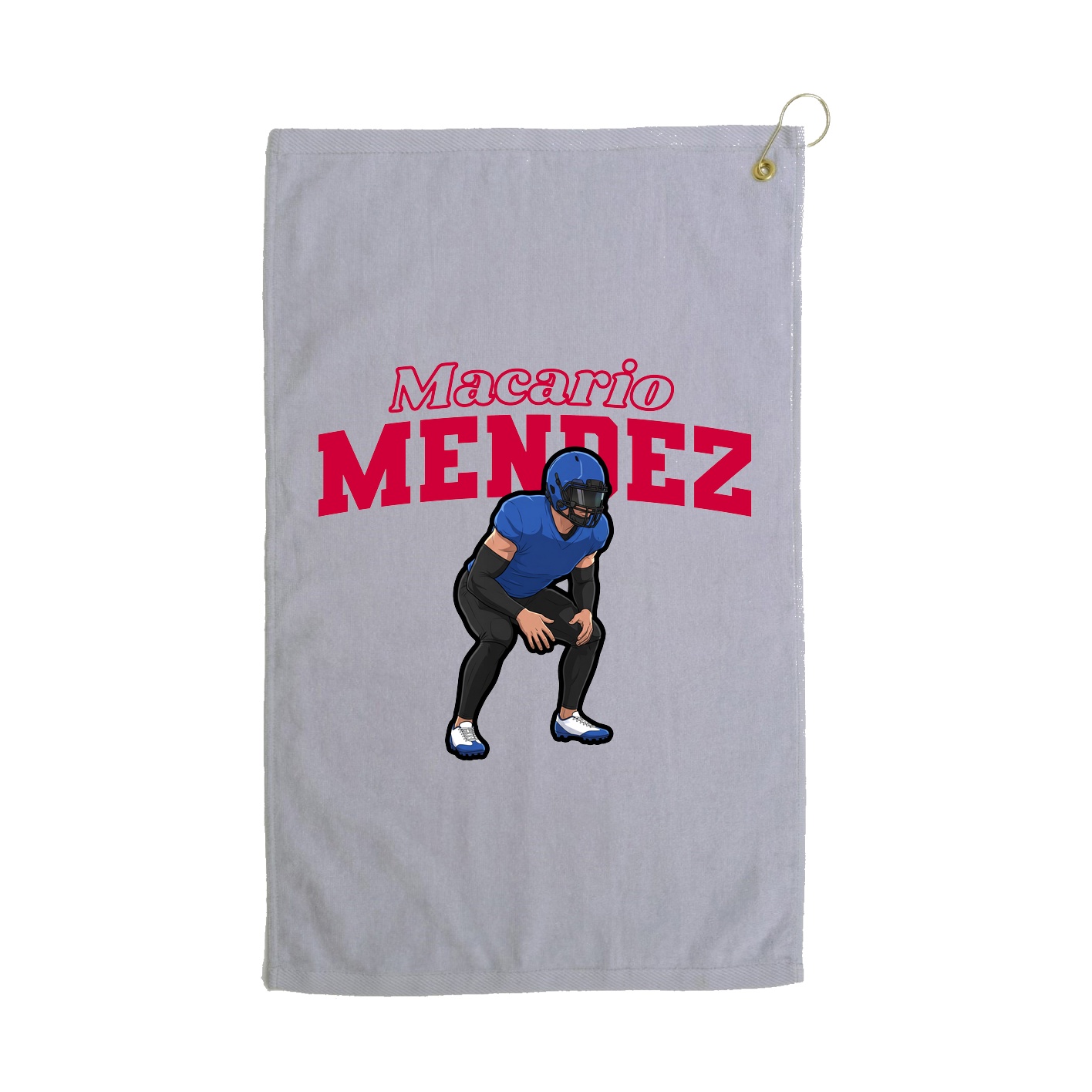 Golf Towel — Name Arch in Grey