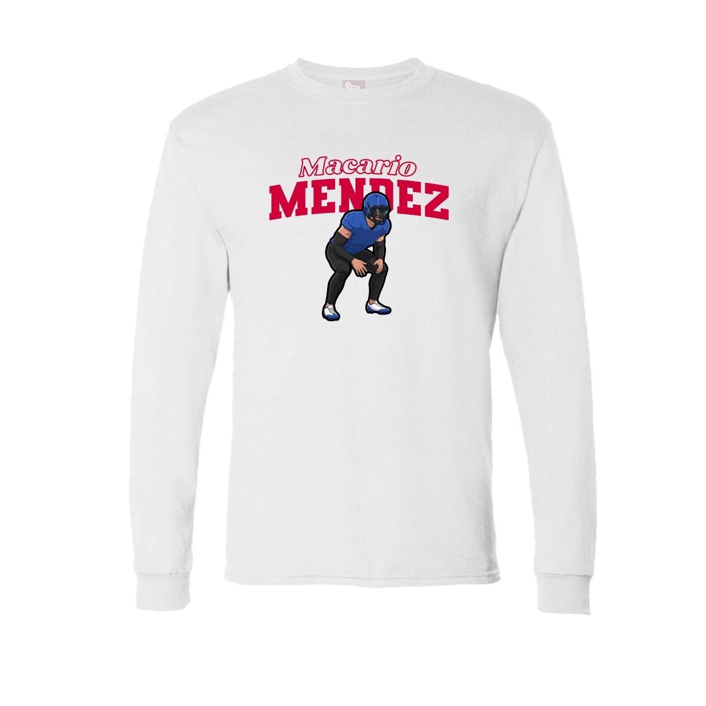 Long Sleeve Tee — Name Arch in White