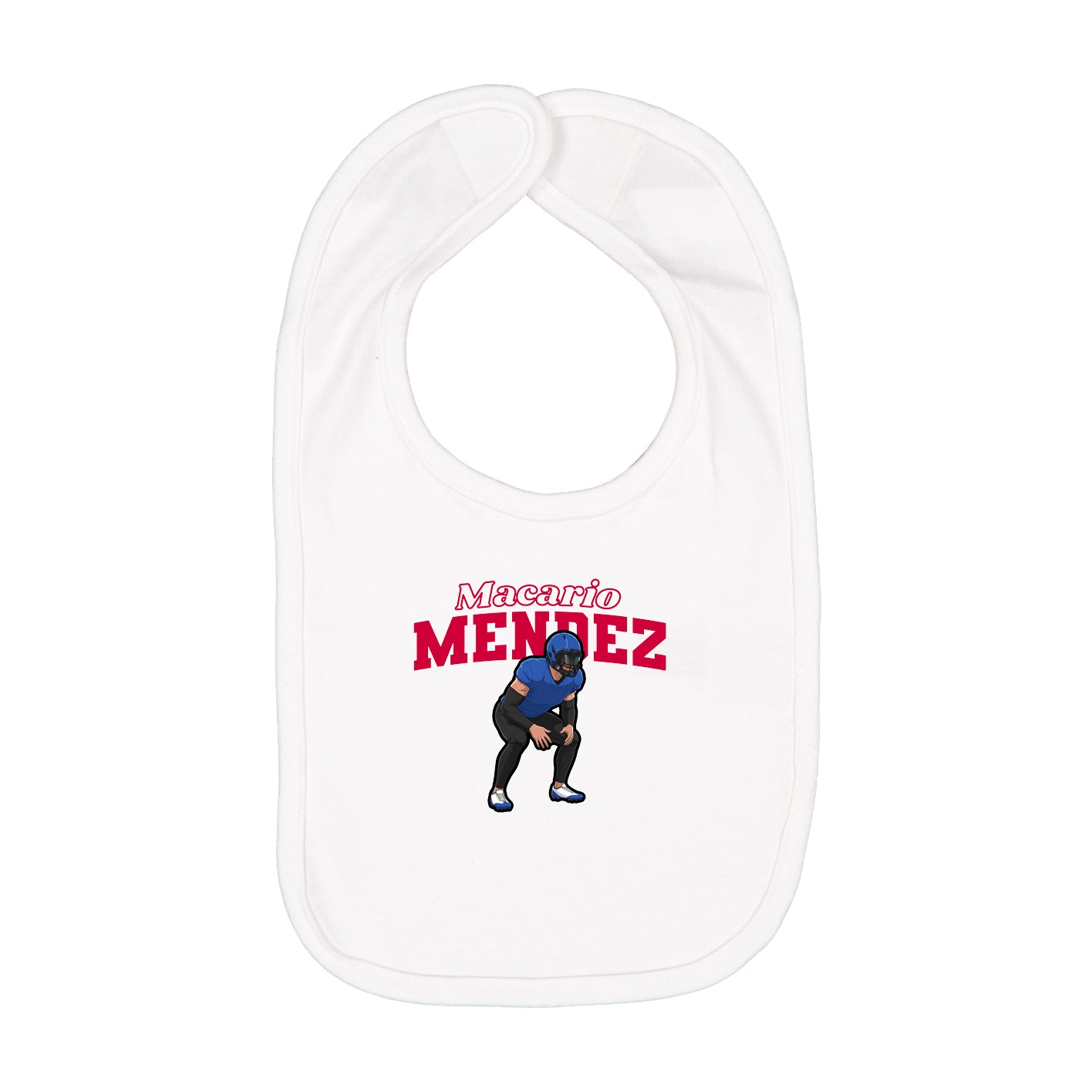 Infant Bib — Name Arch in White