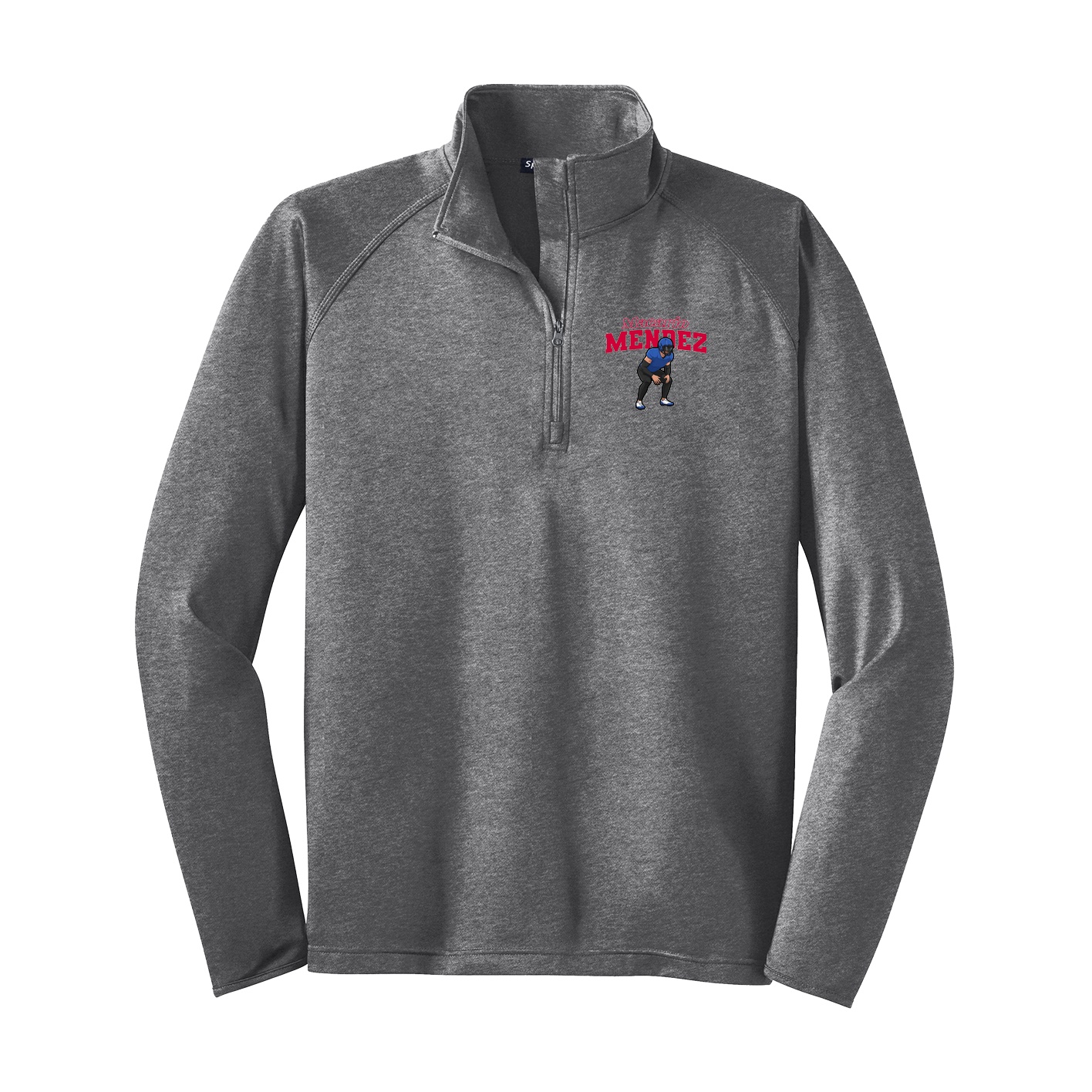 Q-Zip Pullover — Name Arch in Grey