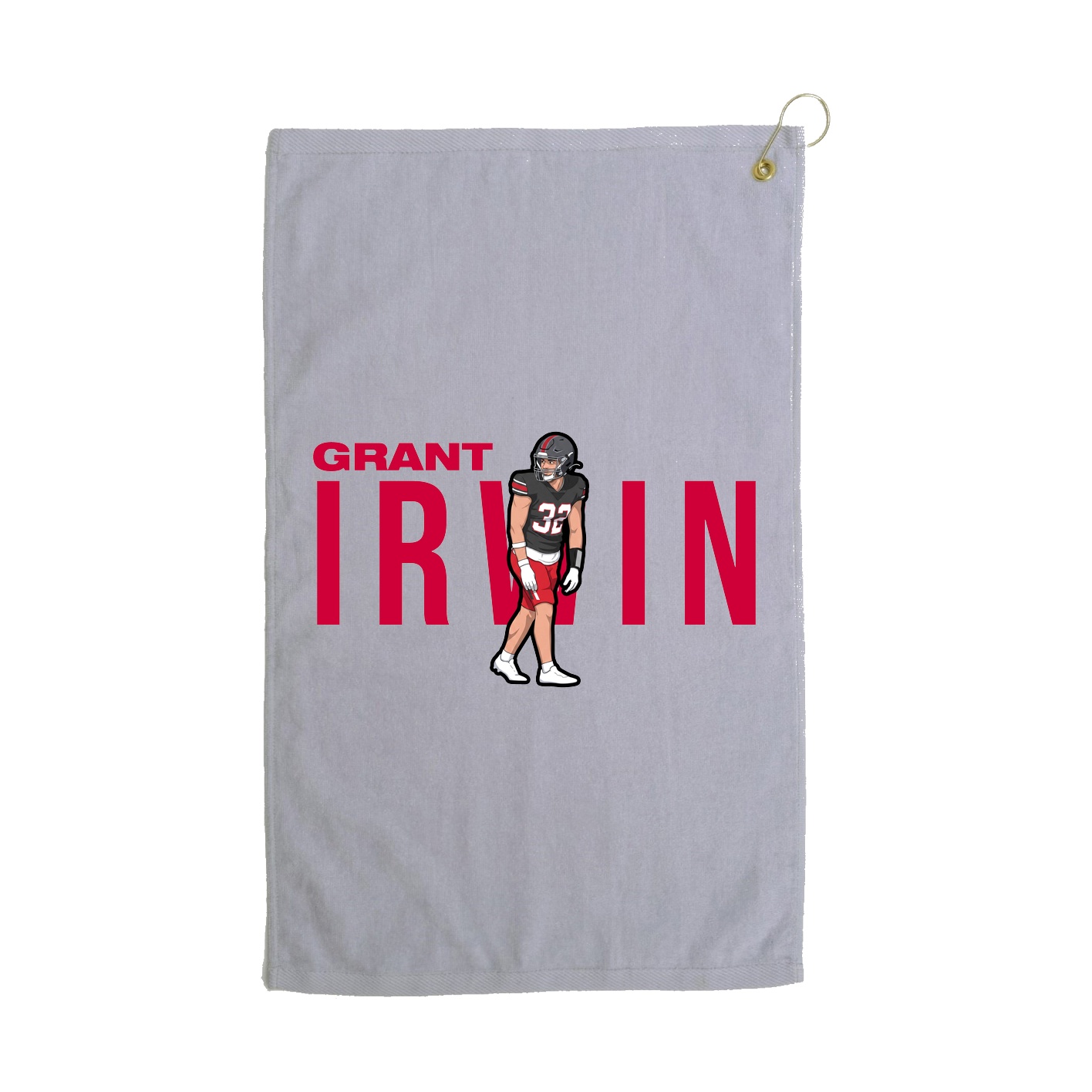 Golf Towel — Player Name in Grey