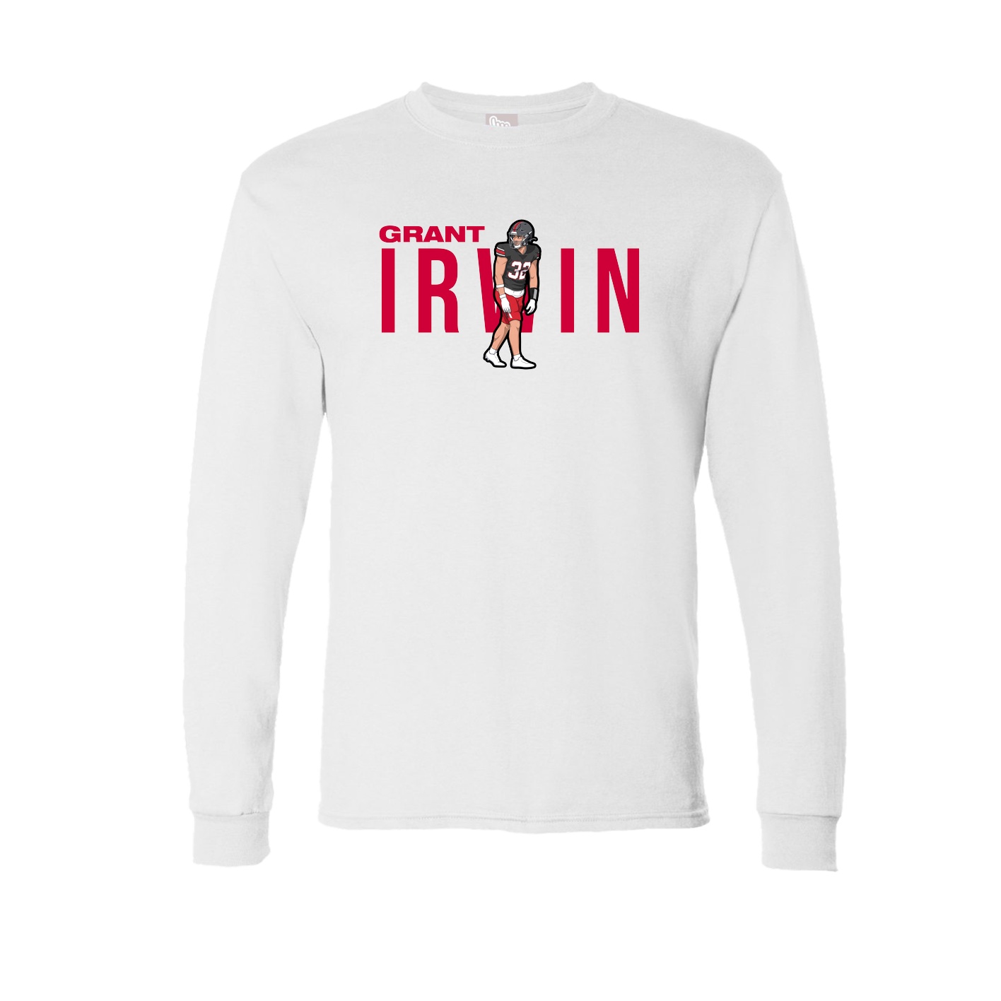 Long Sleeve Tee — Player Name in White