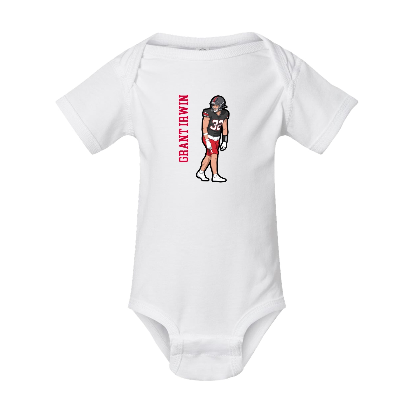 Baby Onesie — Name Vertical in White