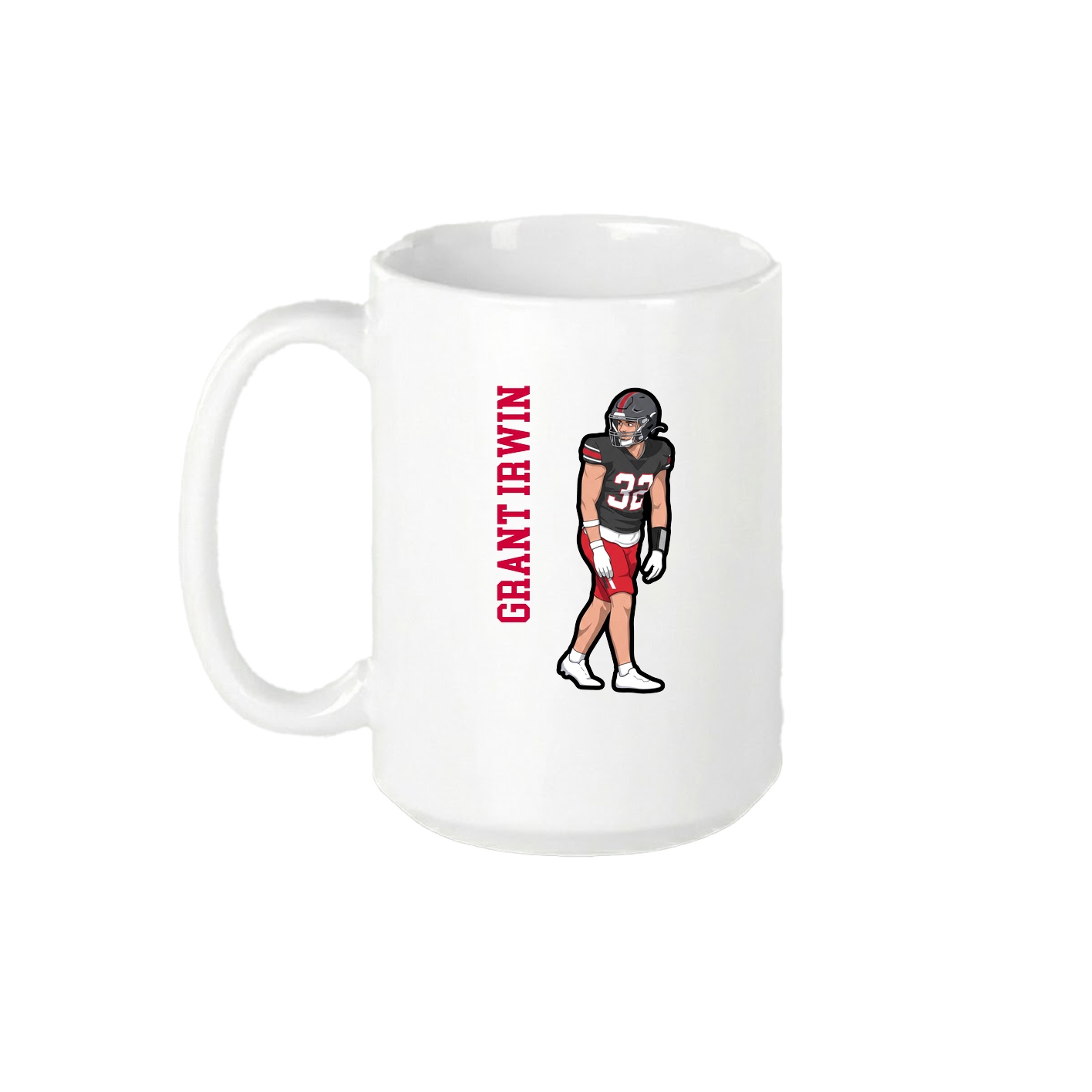 15oz Coffee Mug — Name Vertical in White